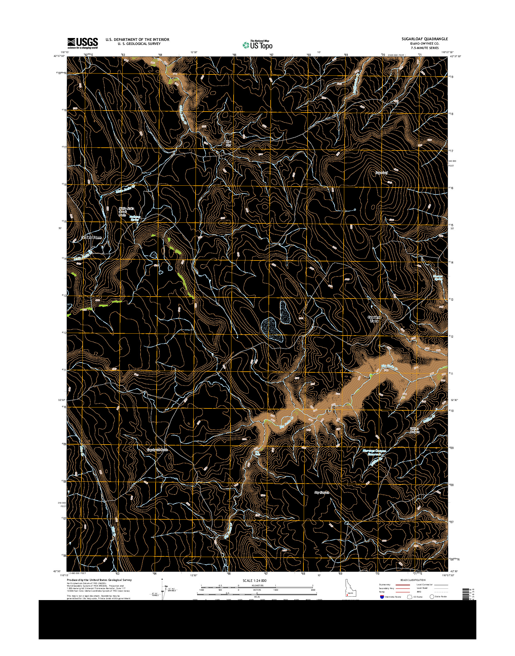 USGS US TOPO 7.5-MINUTE MAP FOR SUGARLOAF, ID 2013