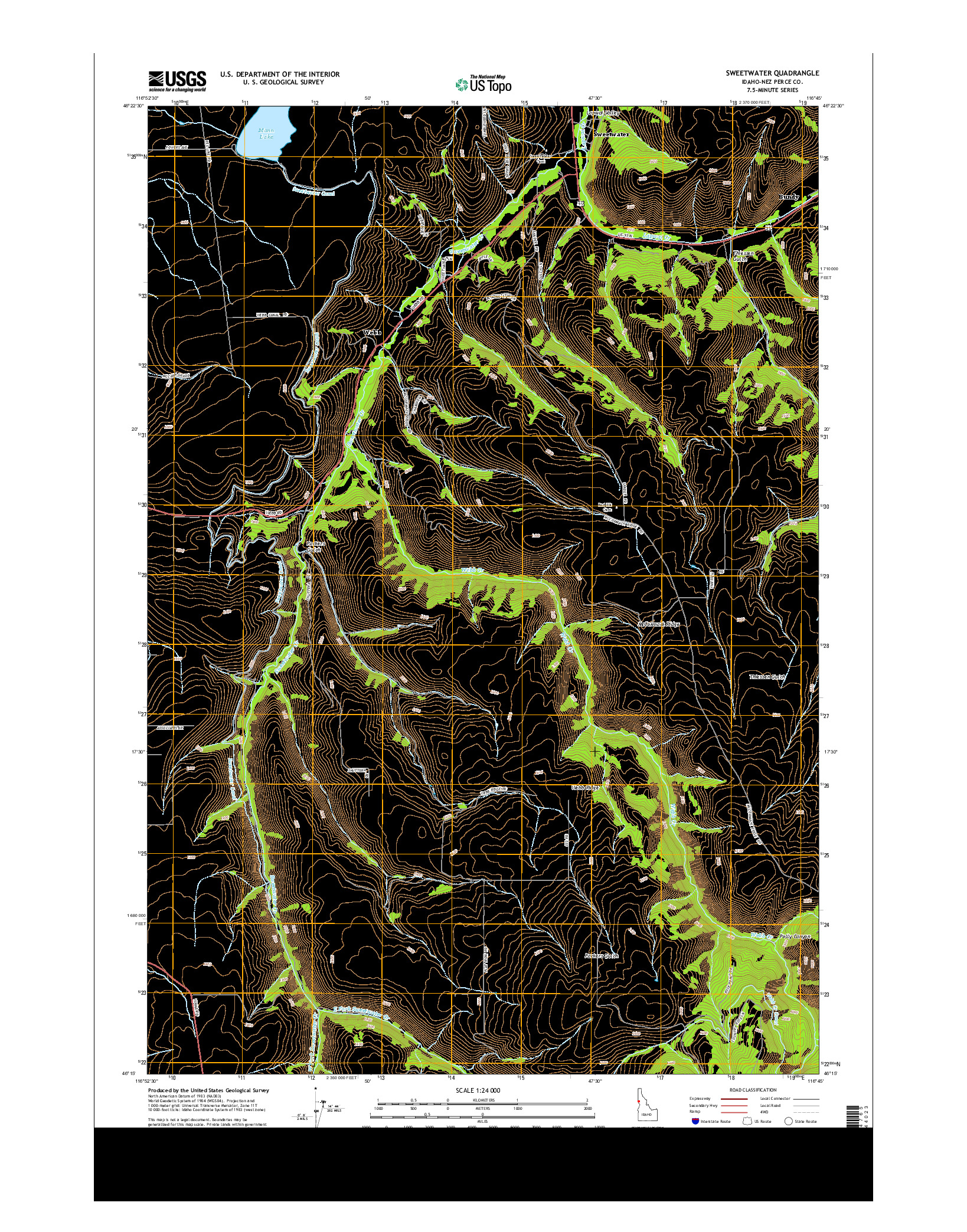 USGS US TOPO 7.5-MINUTE MAP FOR SWEETWATER, ID 2013