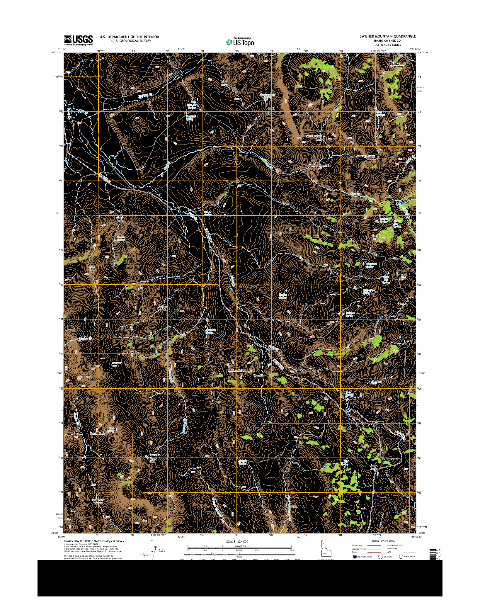 USGS US TOPO 7.5-MINUTE MAP FOR SWISHER MOUNTAIN, ID 2013