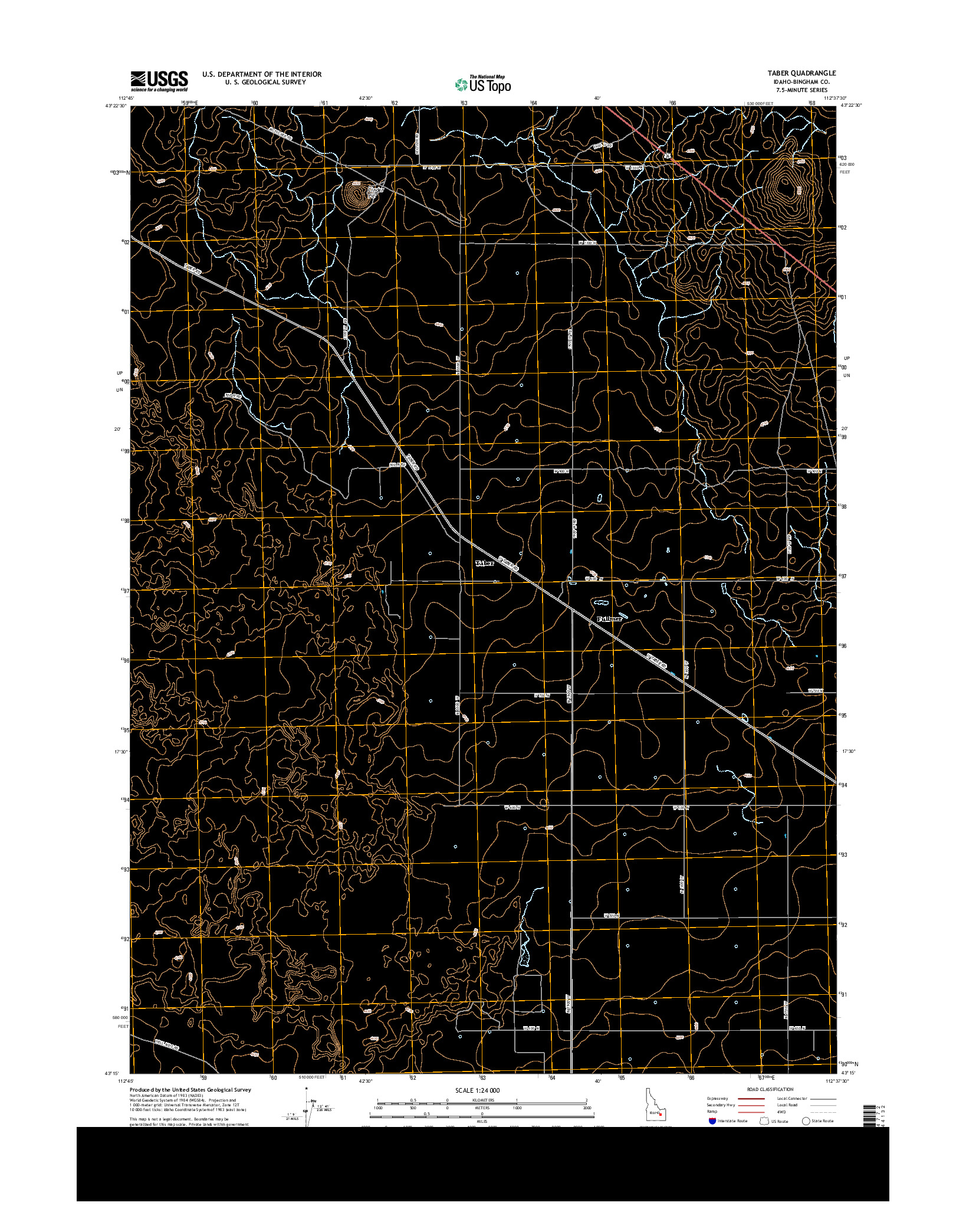 USGS US TOPO 7.5-MINUTE MAP FOR TABER, ID 2013