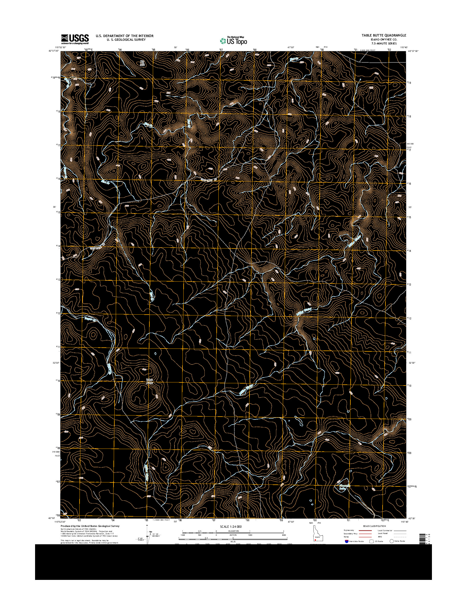 USGS US TOPO 7.5-MINUTE MAP FOR TABLE BUTTE, ID 2013