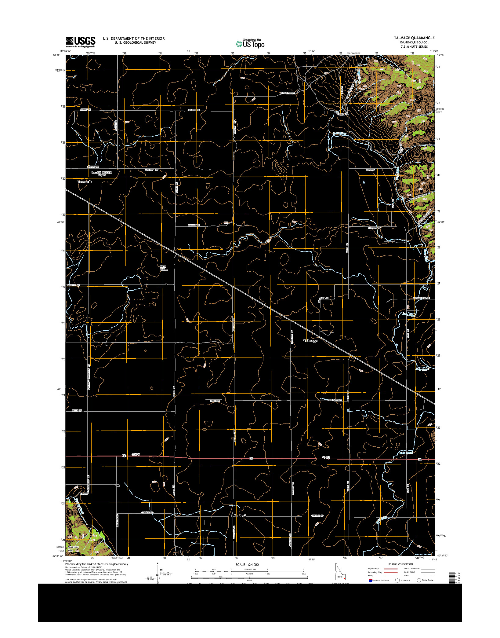 USGS US TOPO 7.5-MINUTE MAP FOR TALMAGE, ID 2013