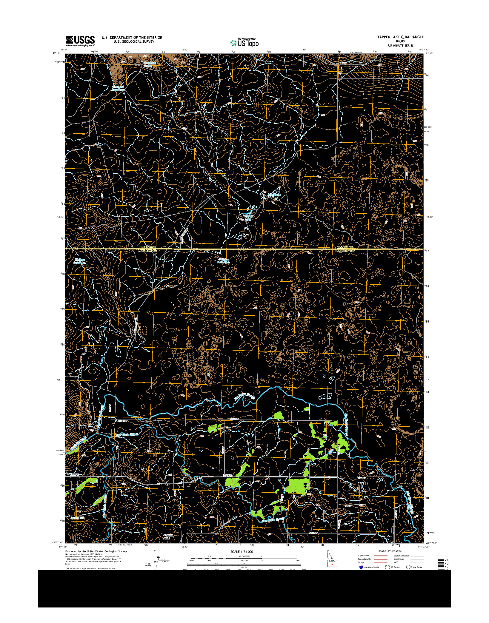 USGS US TOPO 7.5-MINUTE MAP FOR TAPPER LAKE, ID 2013
