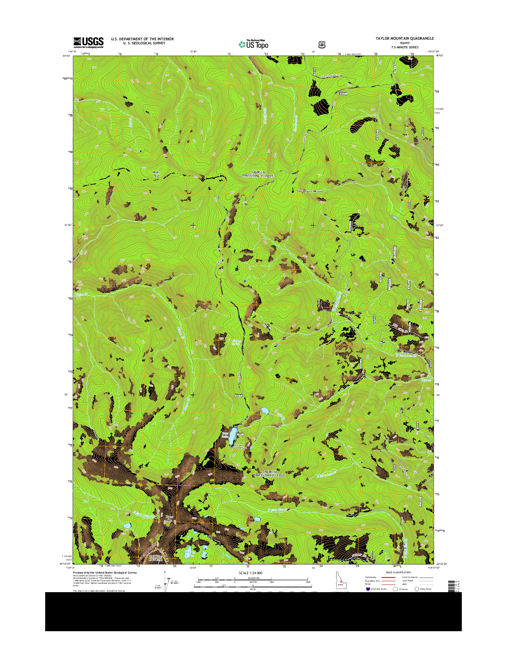 USGS US TOPO 7.5-MINUTE MAP FOR TAYLOR MOUNTAIN, ID 2013