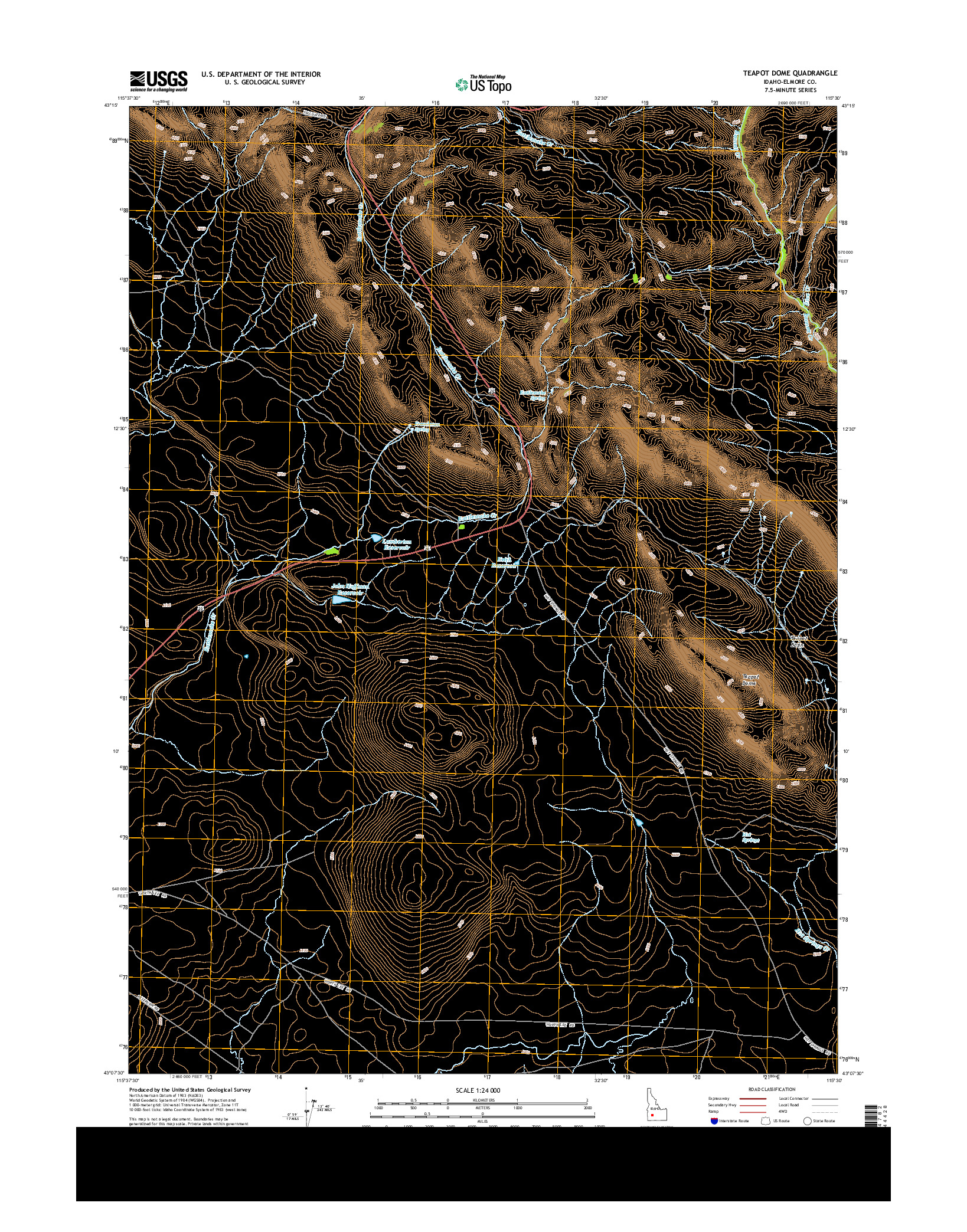 USGS US TOPO 7.5-MINUTE MAP FOR TEAPOT DOME, ID 2013