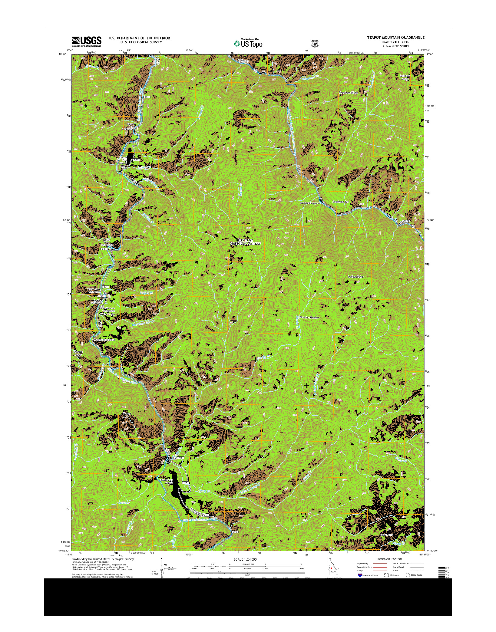 USGS US TOPO 7.5-MINUTE MAP FOR TEAPOT MOUNTAIN, ID 2013