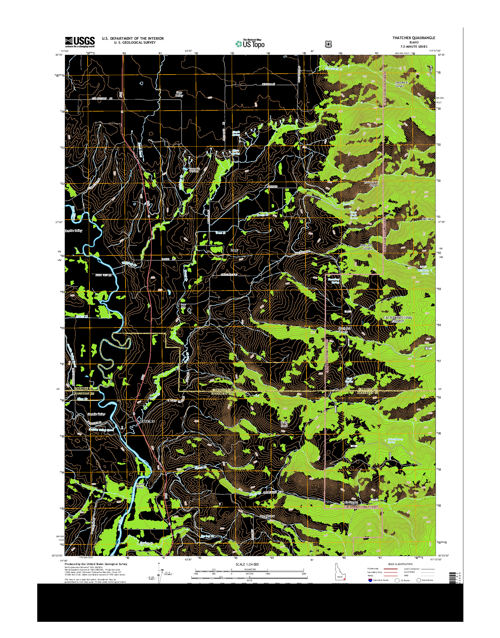 USGS US TOPO 7.5-MINUTE MAP FOR THATCHER, ID 2013