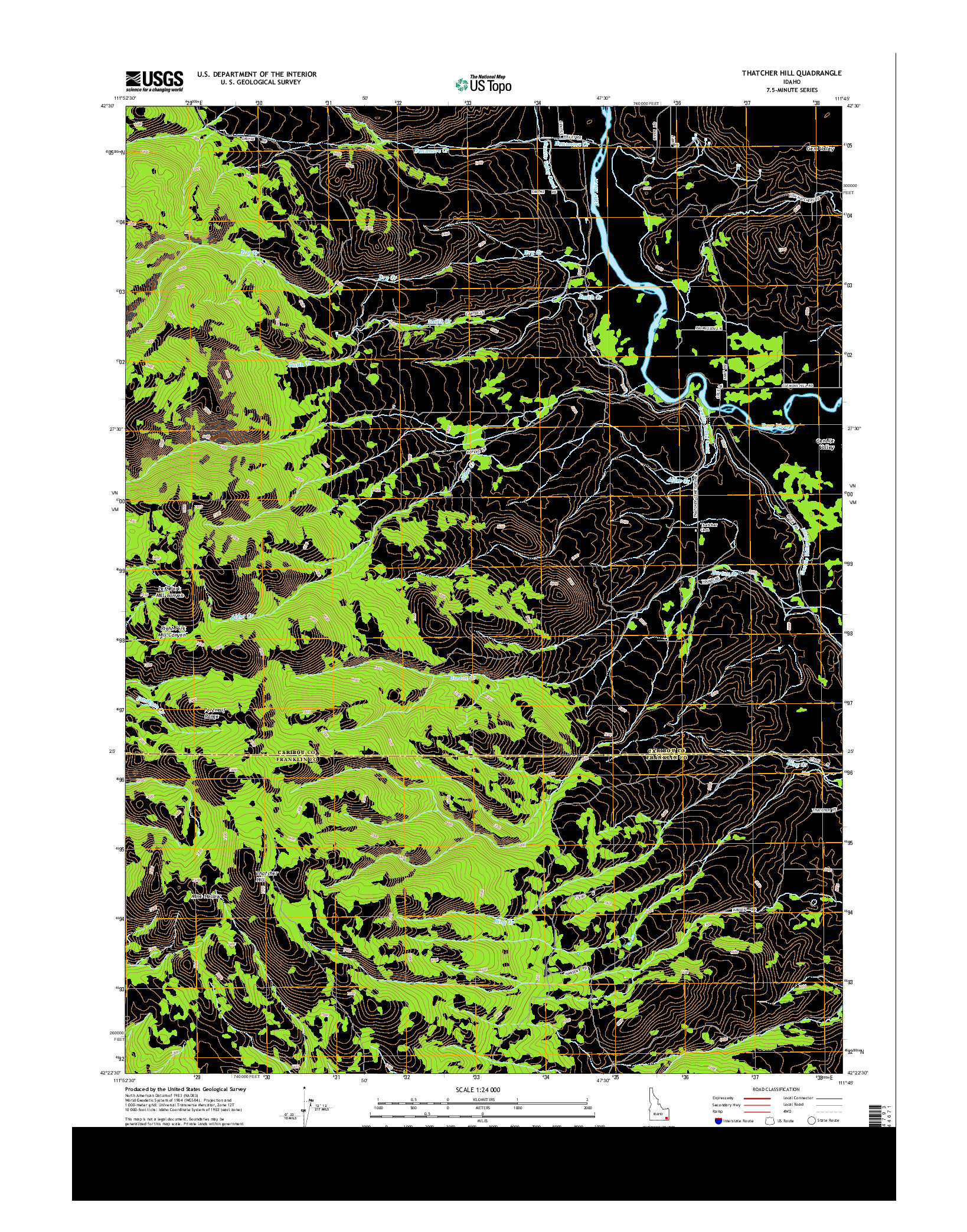 USGS US TOPO 7.5-MINUTE MAP FOR THATCHER HILL, ID 2013