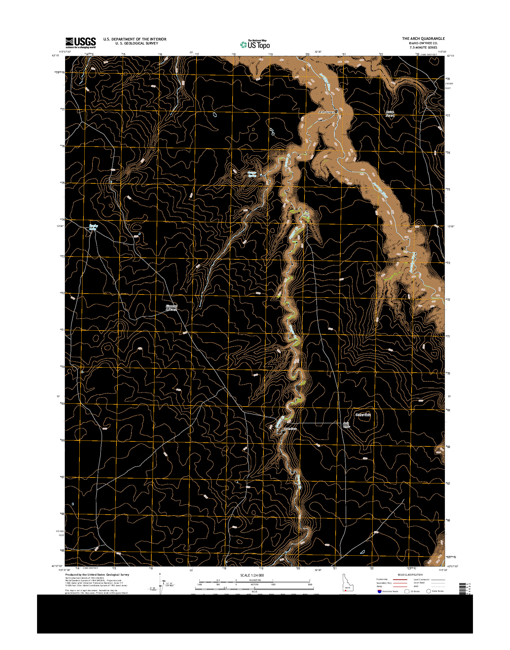 USGS US TOPO 7.5-MINUTE MAP FOR THE ARCH, ID 2013