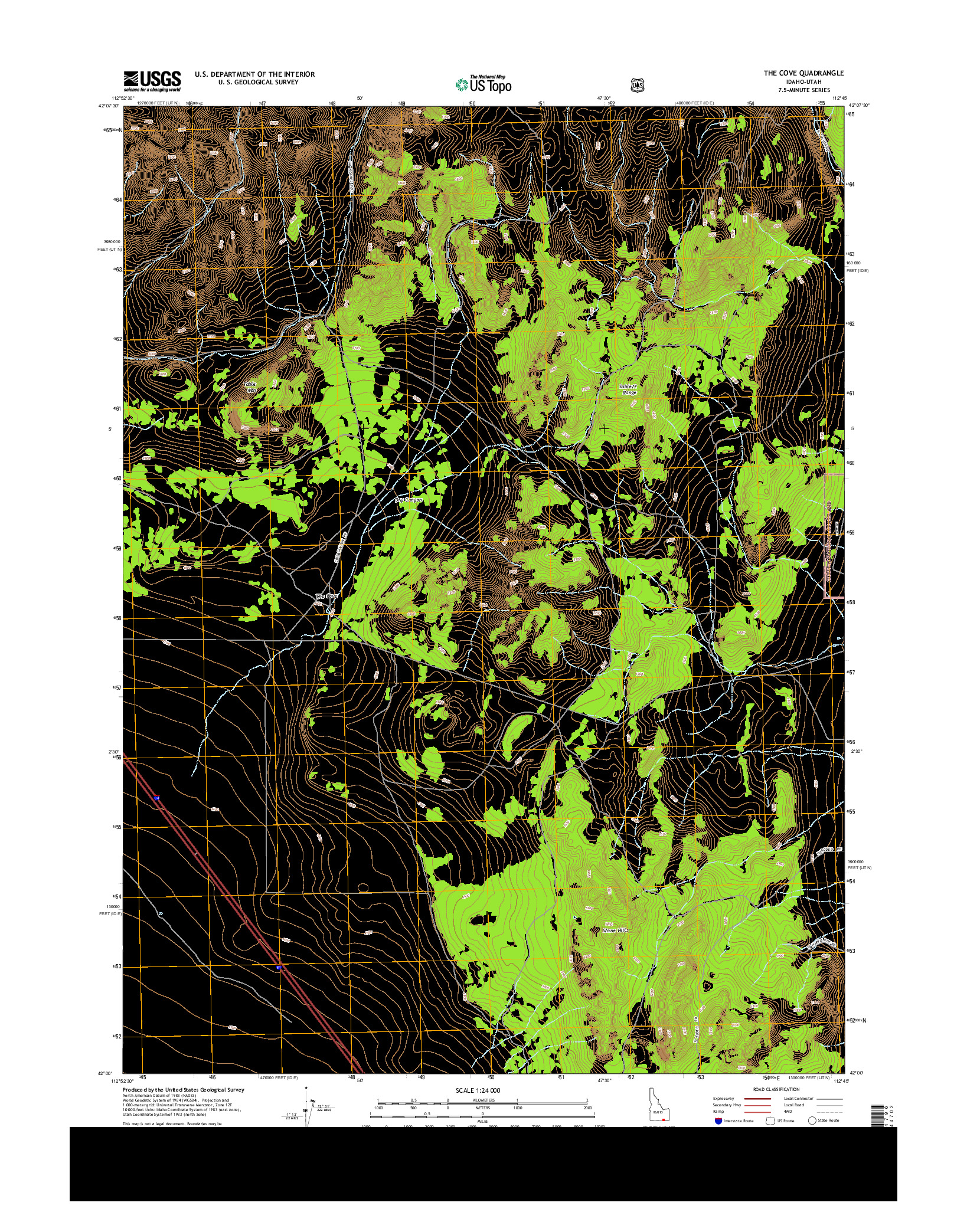 USGS US TOPO 7.5-MINUTE MAP FOR THE COVE, ID-UT 2013