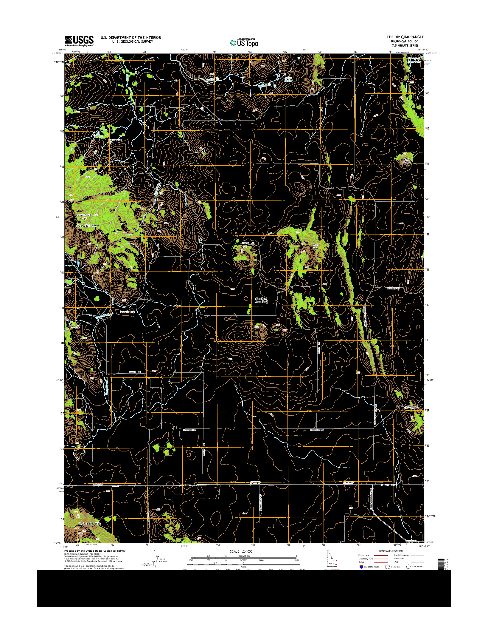 USGS US TOPO 7.5-MINUTE MAP FOR THE DIP, ID 2013