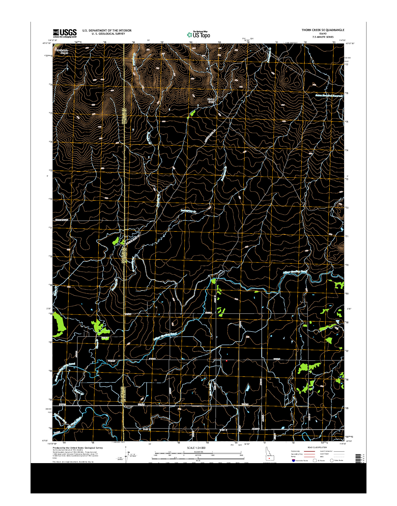 USGS US TOPO 7.5-MINUTE MAP FOR THORN CREEK SE, ID 2013