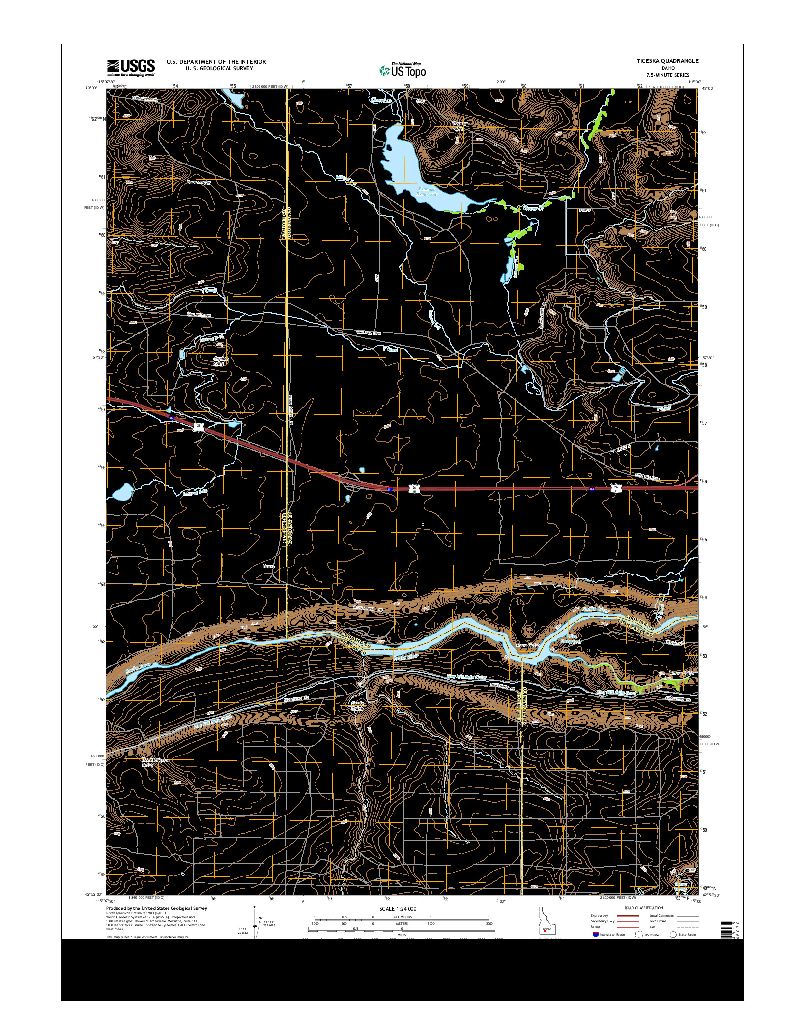 USGS US TOPO 7.5-MINUTE MAP FOR TICESKA, ID 2013