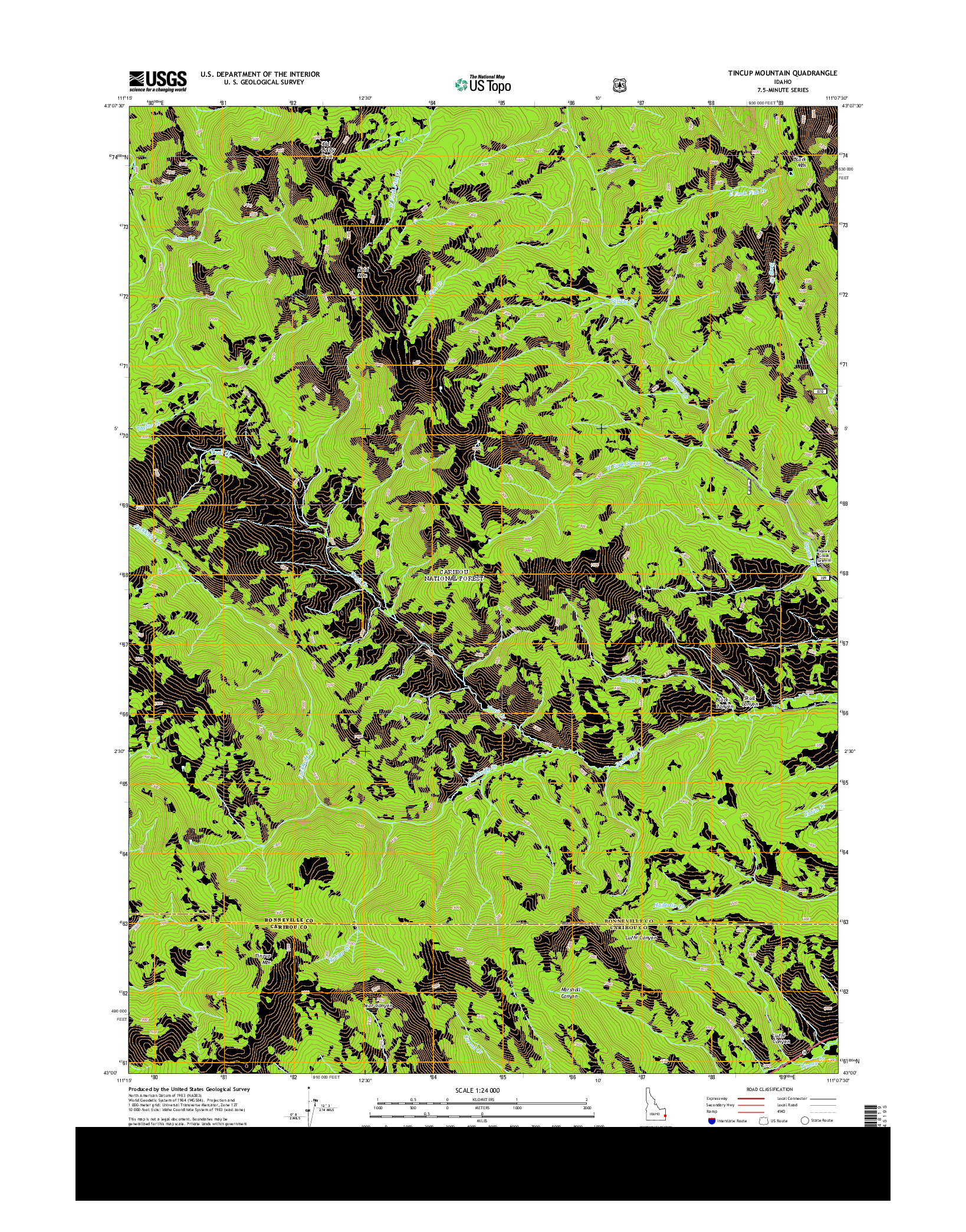 USGS US TOPO 7.5-MINUTE MAP FOR TINCUP MOUNTAIN, ID 2013