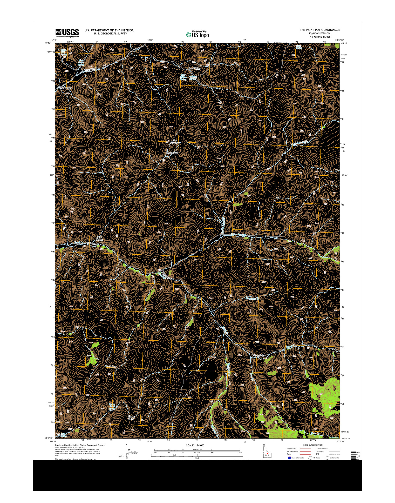 USGS US TOPO 7.5-MINUTE MAP FOR THE PAINT POT, ID 2013