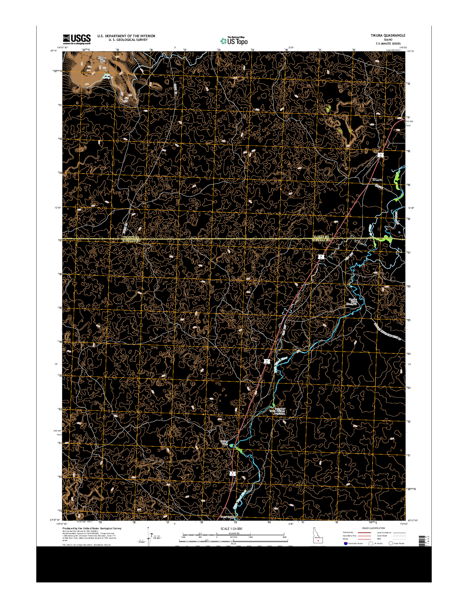 USGS US TOPO 7.5-MINUTE MAP FOR TIKURA, ID 2013