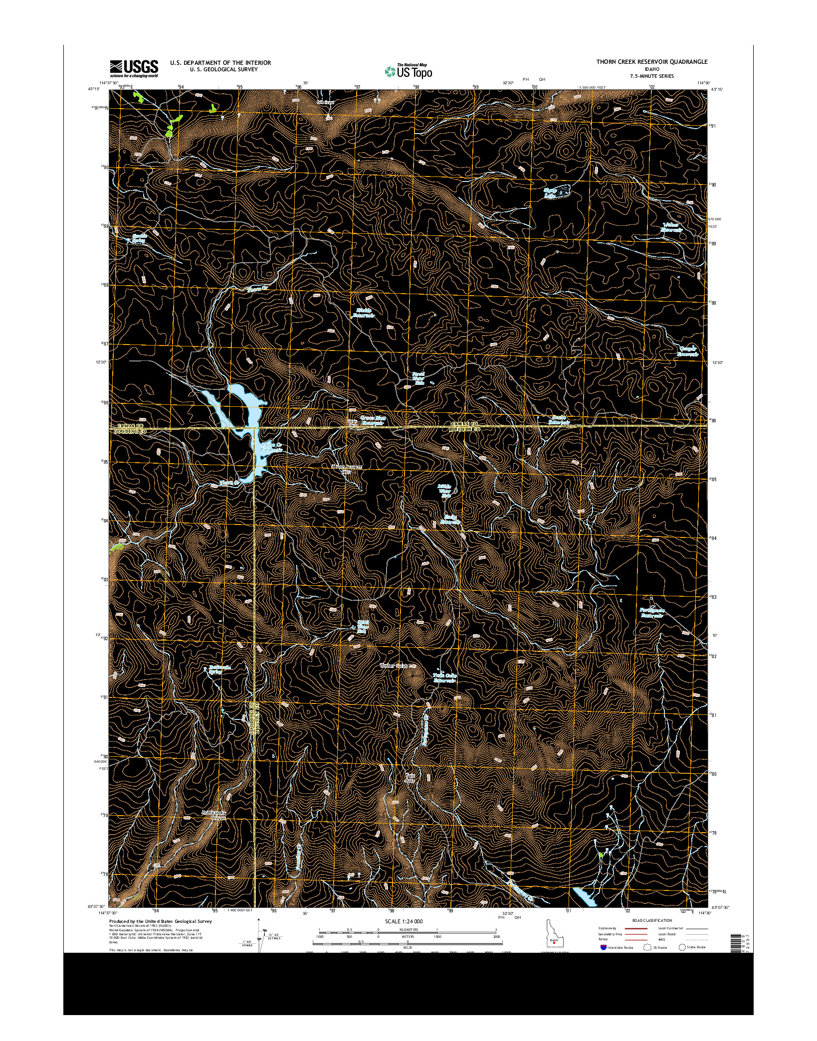 USGS US TOPO 7.5-MINUTE MAP FOR THORN CREEK RESERVOIR, ID 2013
