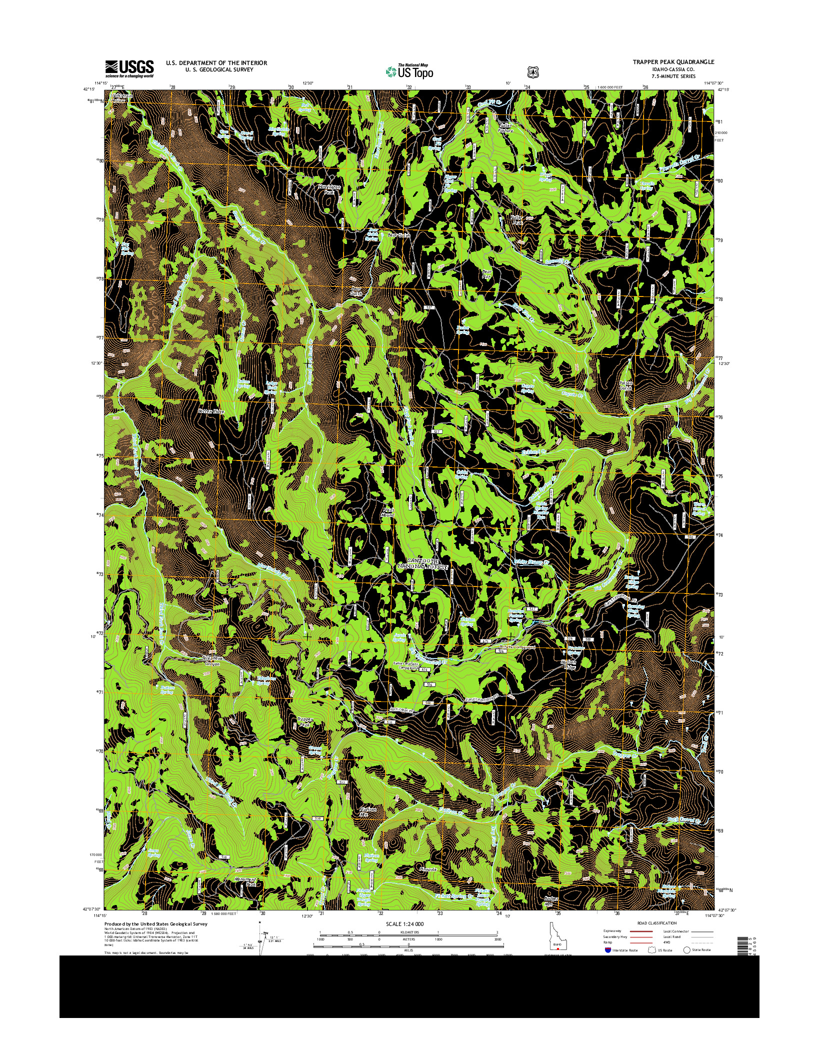 USGS US TOPO 7.5-MINUTE MAP FOR TRAPPER PEAK, ID 2013