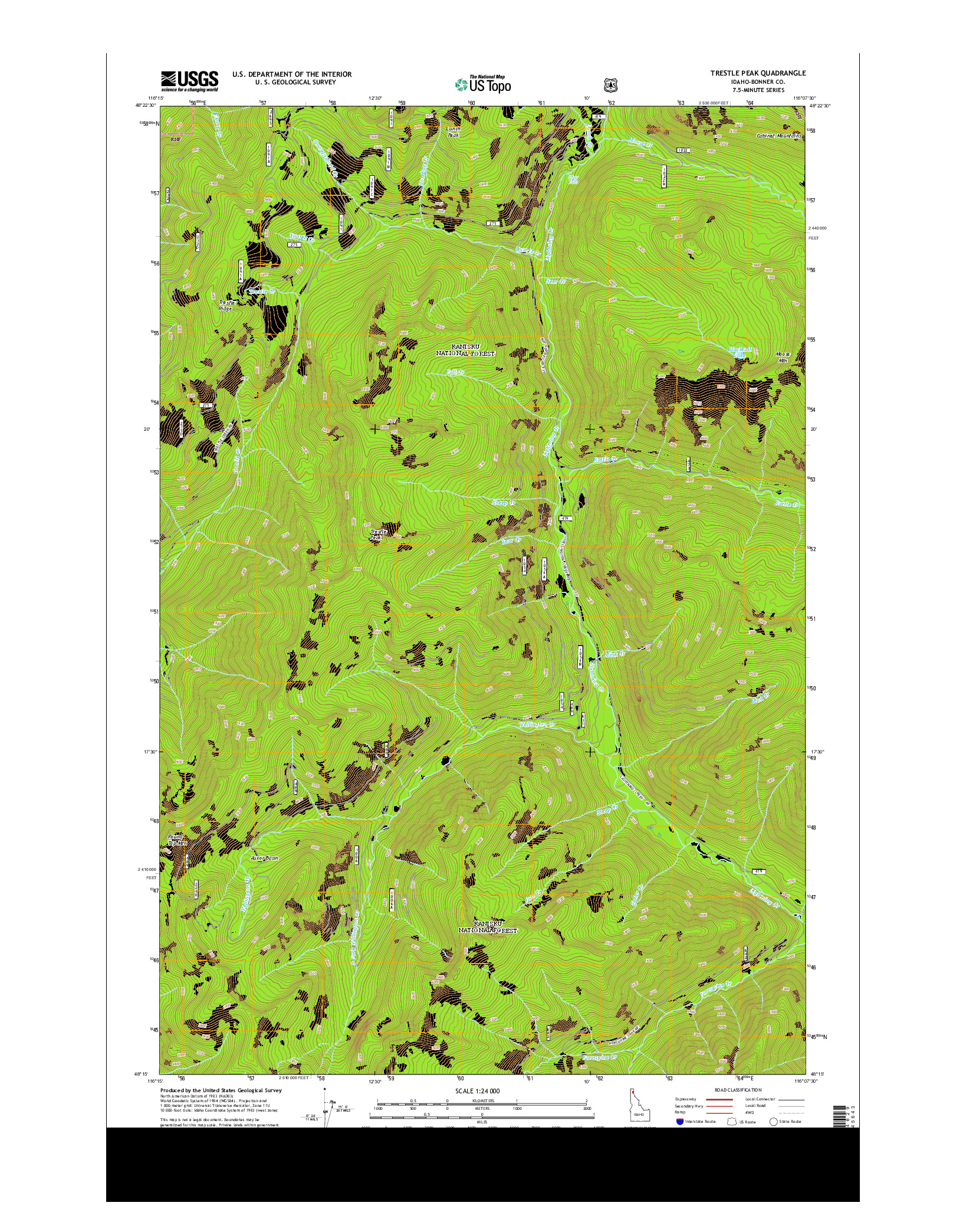 USGS US TOPO 7.5-MINUTE MAP FOR TRESTLE PEAK, ID 2013