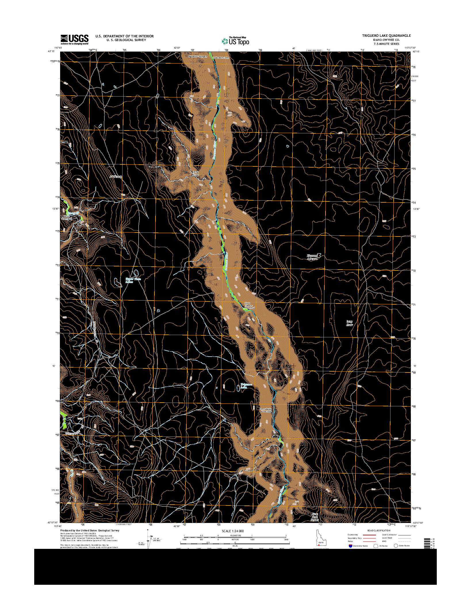 USGS US TOPO 7.5-MINUTE MAP FOR TRIGUERO LAKE, ID 2013