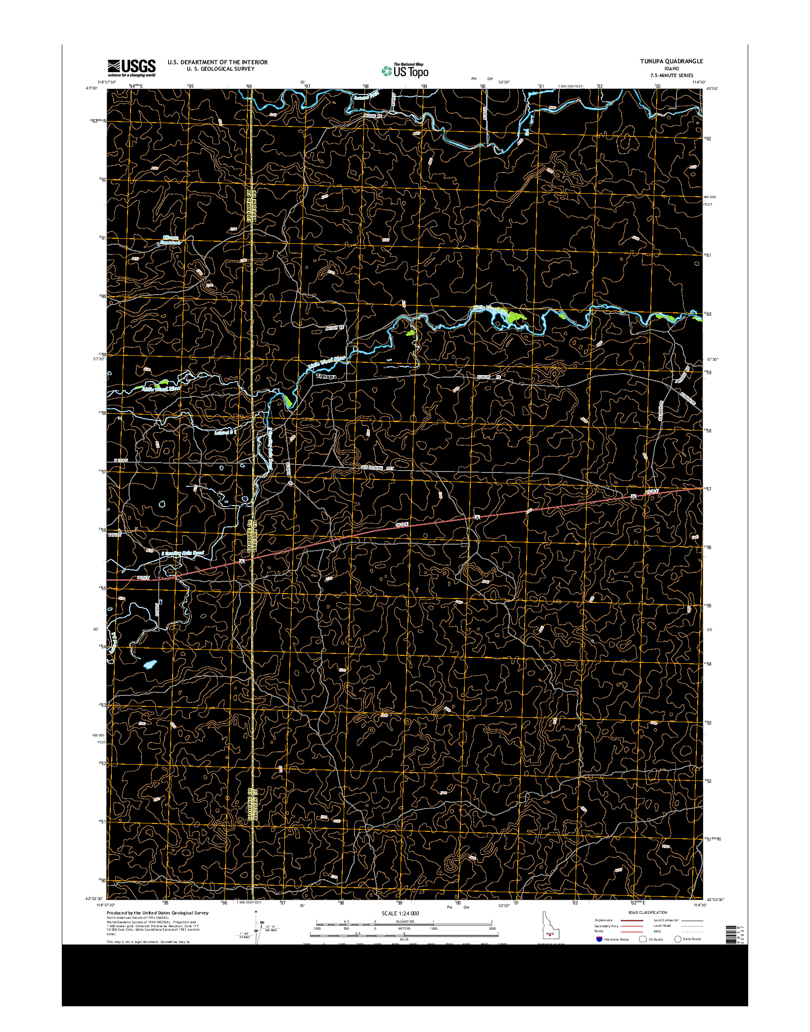 USGS US TOPO 7.5-MINUTE MAP FOR TUNUPA, ID 2013