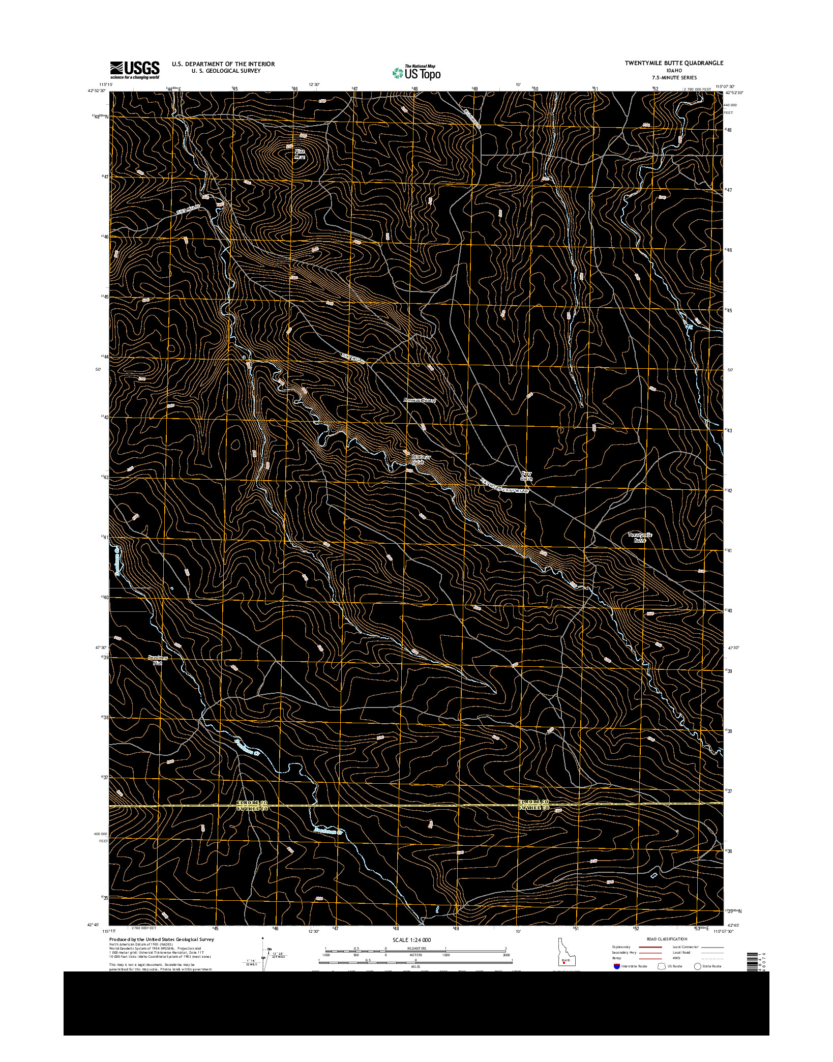 USGS US TOPO 7.5-MINUTE MAP FOR TWENTYMILE BUTTE, ID 2013