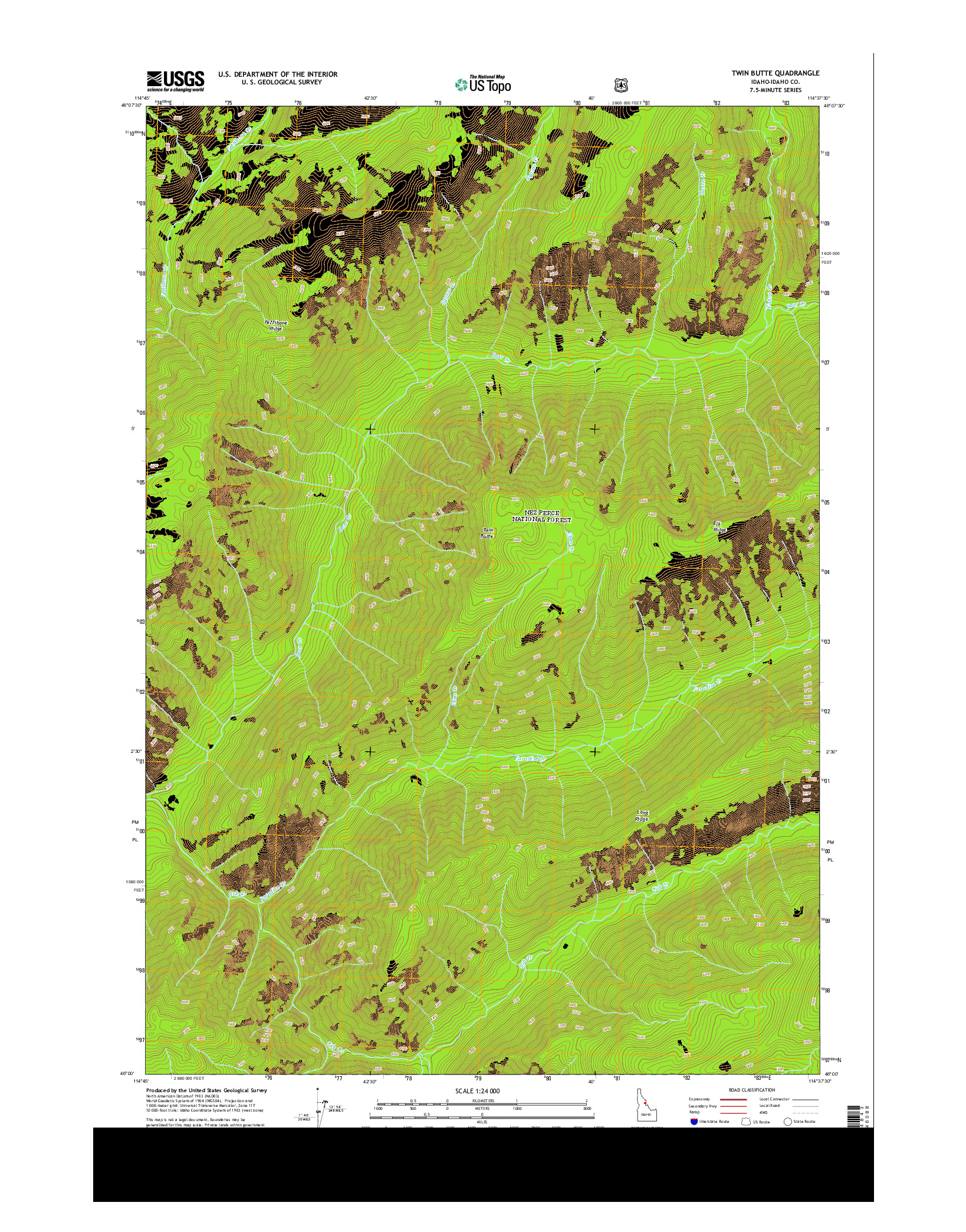USGS US TOPO 7.5-MINUTE MAP FOR TWIN BUTTE, ID 2013