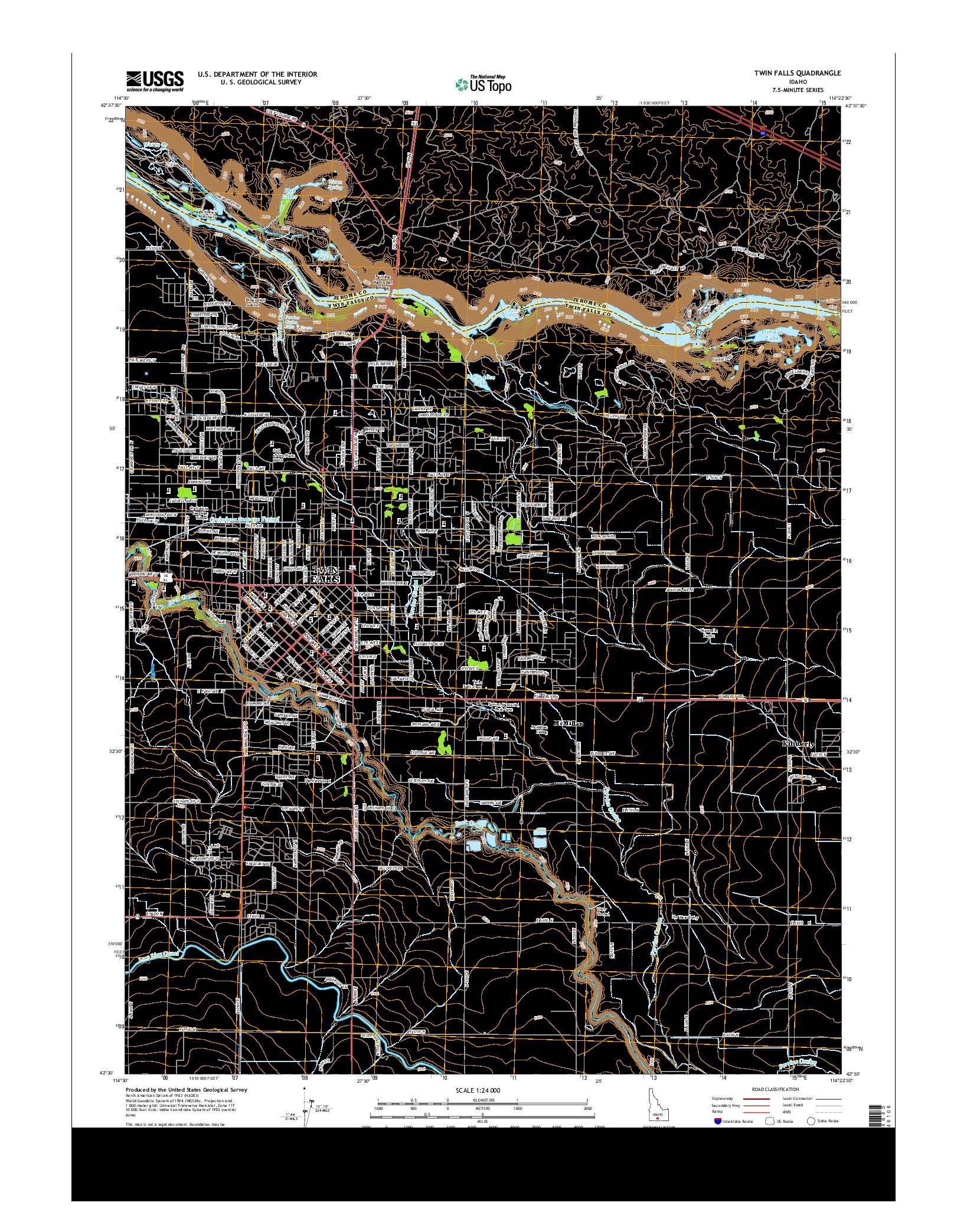 USGS US TOPO 7.5-MINUTE MAP FOR TWIN FALLS, ID 2013