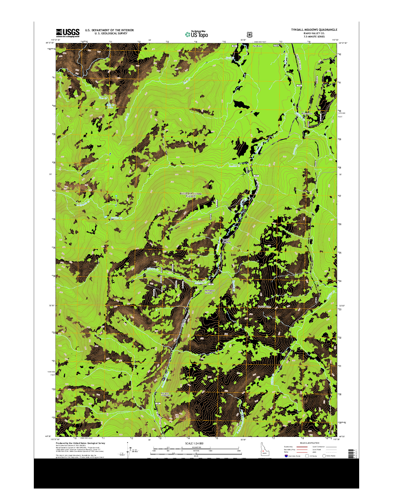 USGS US TOPO 7.5-MINUTE MAP FOR TYNDALL MEADOWS, ID 2013
