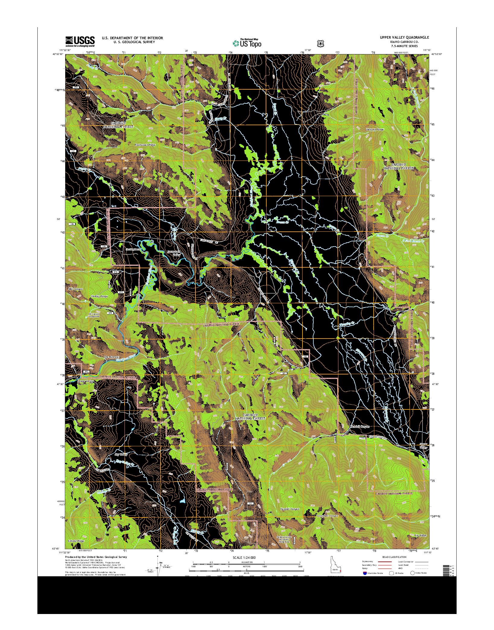 USGS US TOPO 7.5-MINUTE MAP FOR UPPER VALLEY, ID 2013