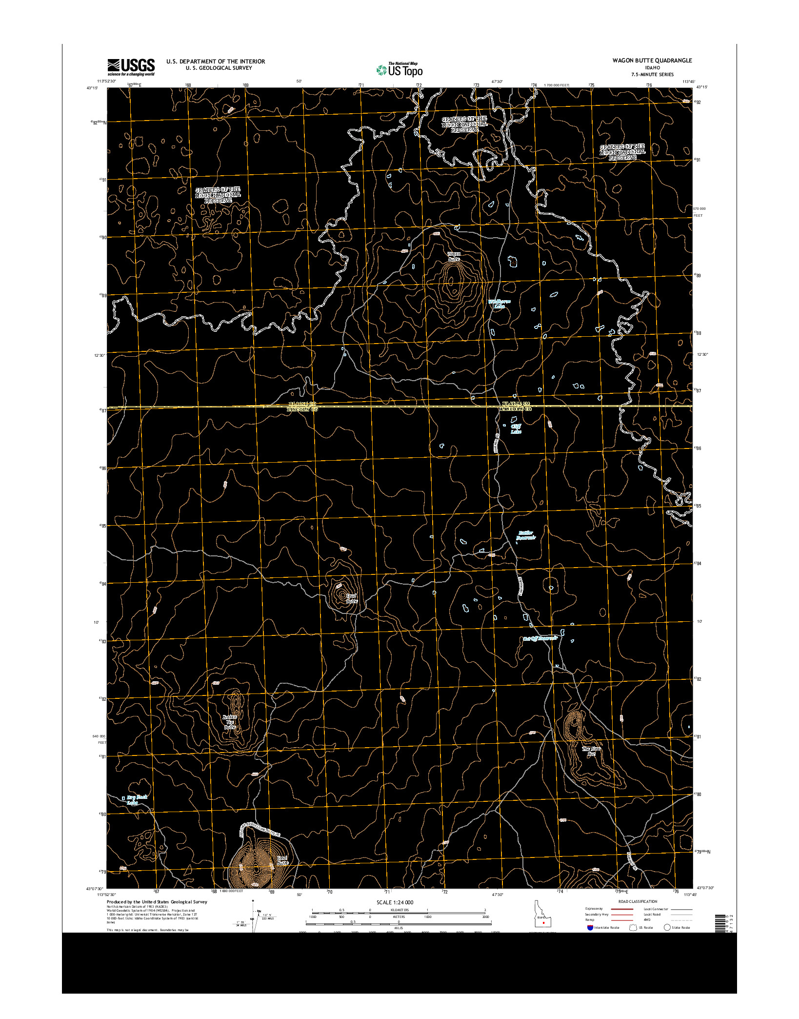 USGS US TOPO 7.5-MINUTE MAP FOR WAGON BUTTE, ID 2013