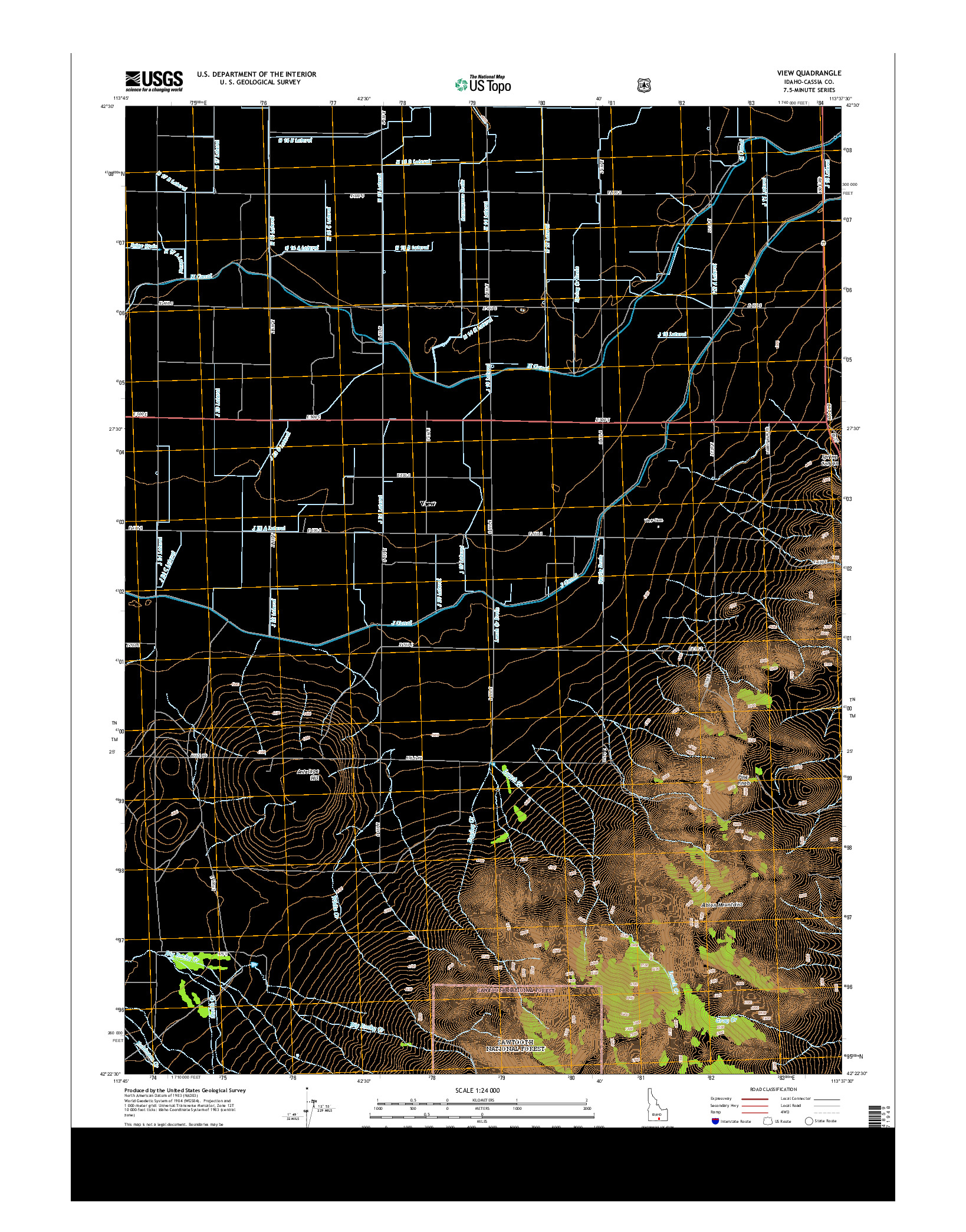 USGS US TOPO 7.5-MINUTE MAP FOR VIEW, ID 2013