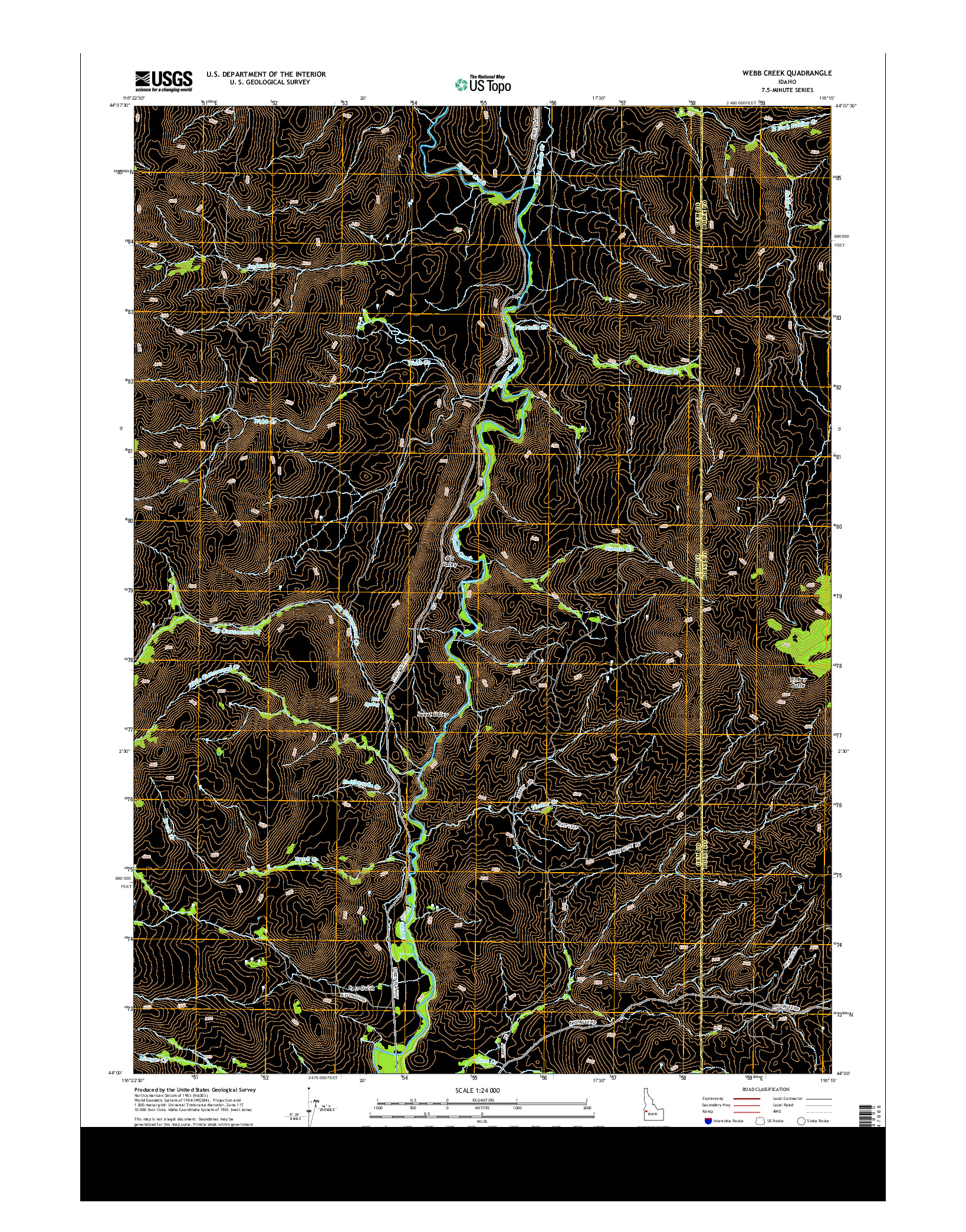 USGS US TOPO 7.5-MINUTE MAP FOR WEBB CREEK, ID 2013