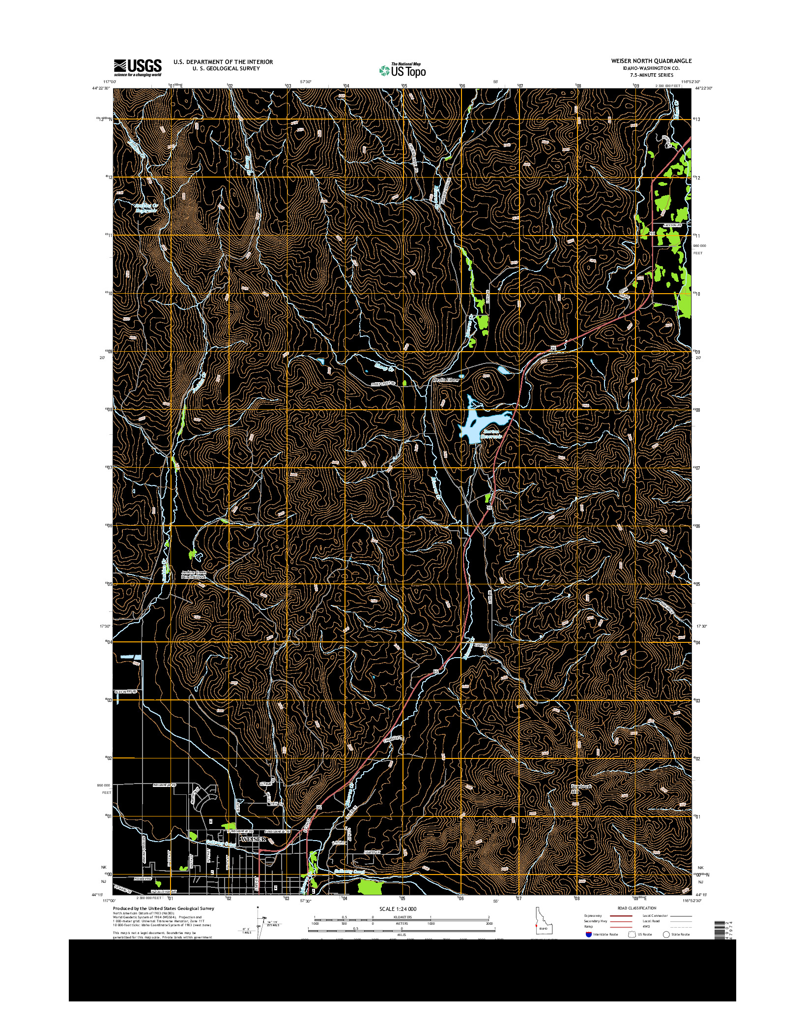 USGS US TOPO 7.5-MINUTE MAP FOR WEISER NORTH, ID 2013