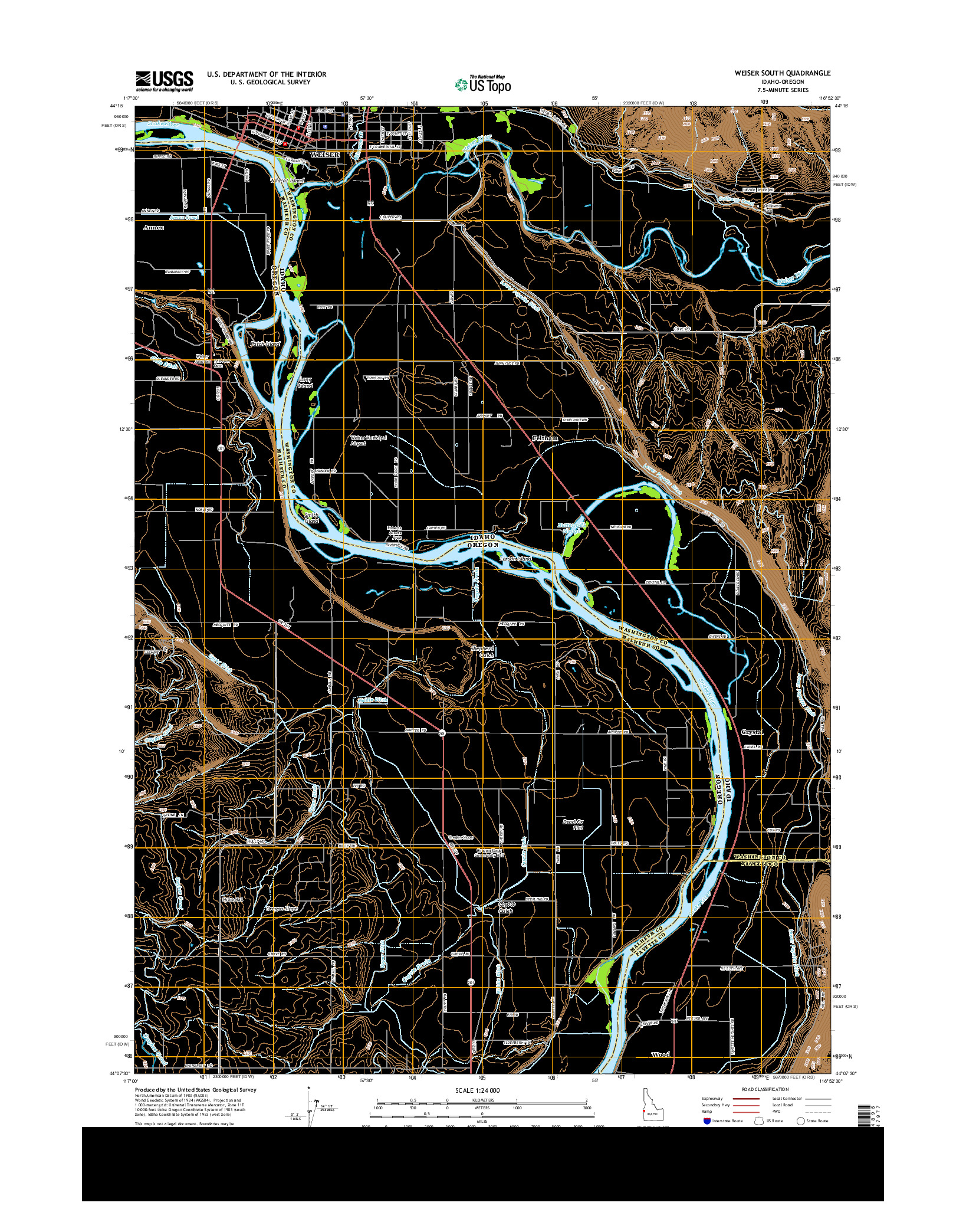 USGS US TOPO 7.5-MINUTE MAP FOR WEISER SOUTH, ID-OR 2013