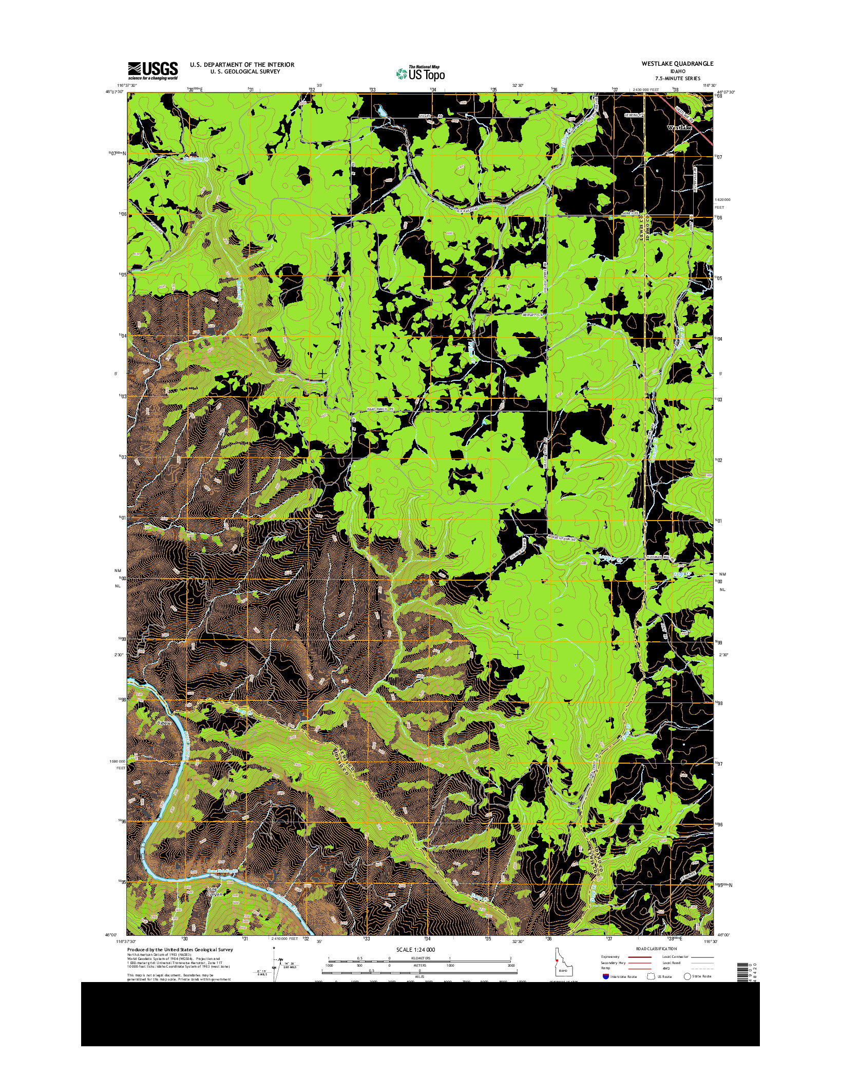 USGS US TOPO 7.5-MINUTE MAP FOR WESTLAKE, ID 2013