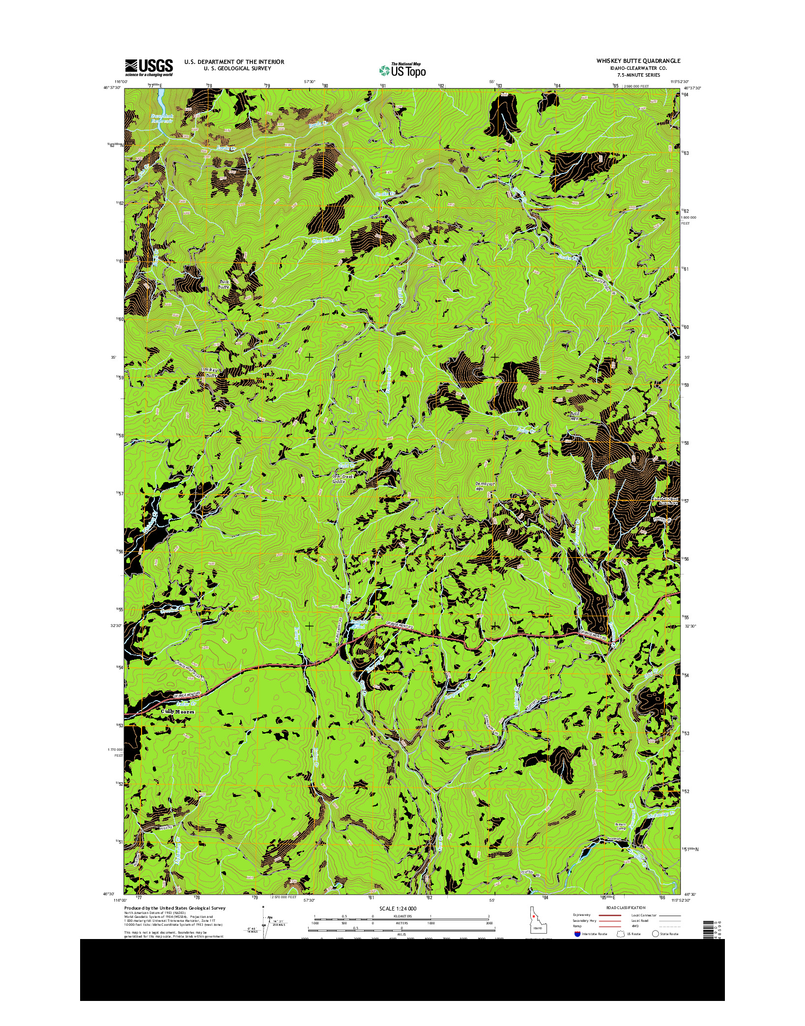 USGS US TOPO 7.5-MINUTE MAP FOR WHISKEY BUTTE, ID 2013