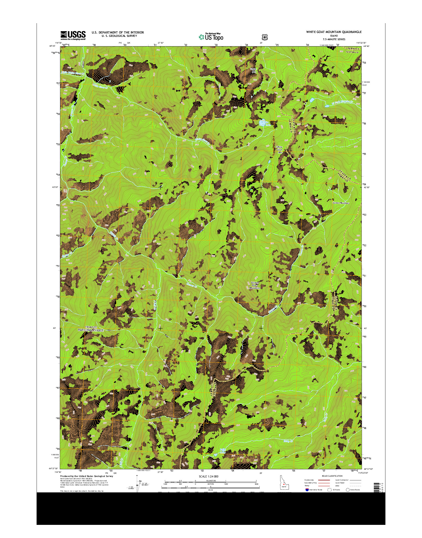USGS US TOPO 7.5-MINUTE MAP FOR WHITE GOAT MOUNTAIN, ID 2013