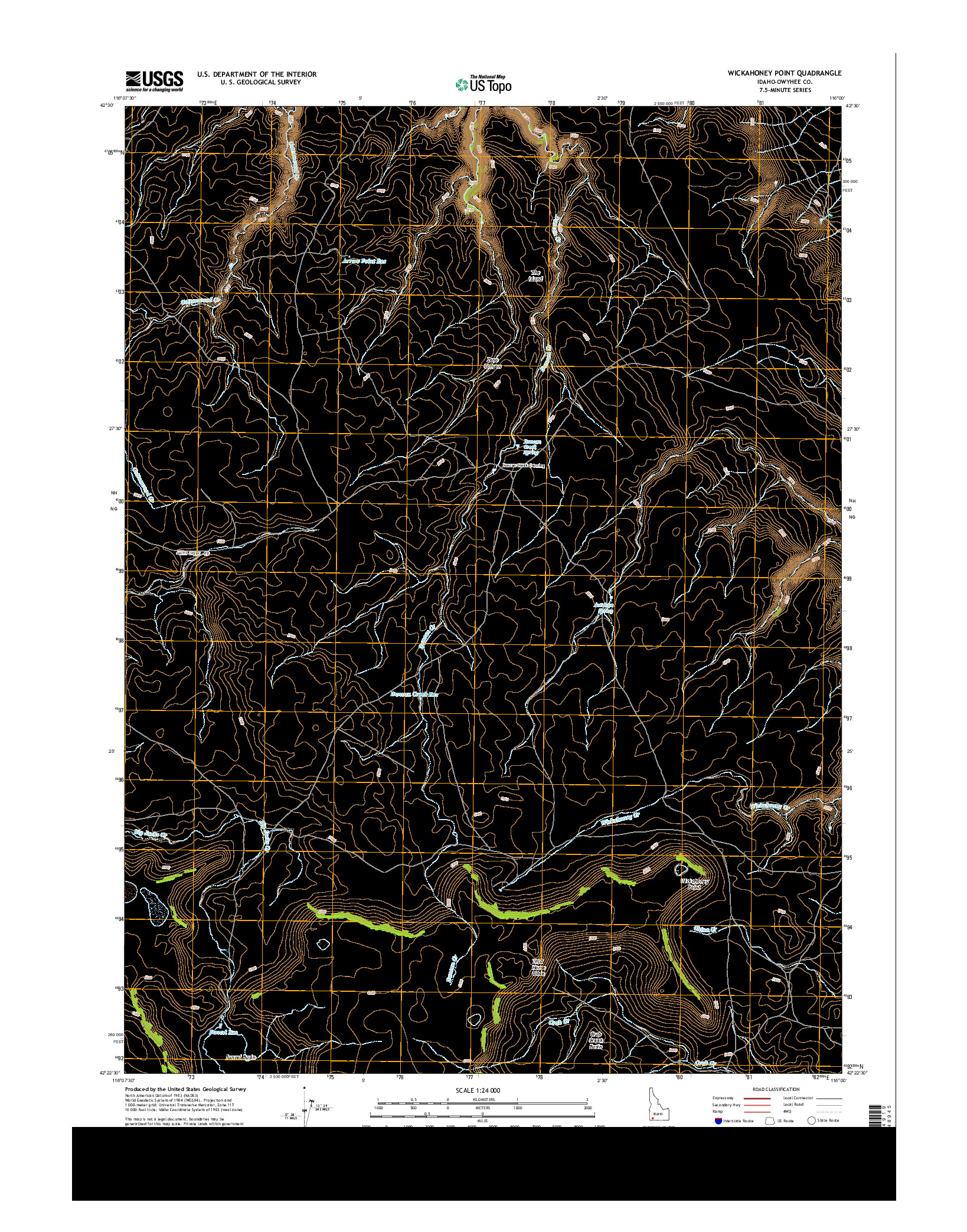 USGS US TOPO 7.5-MINUTE MAP FOR WICKAHONEY POINT, ID 2013