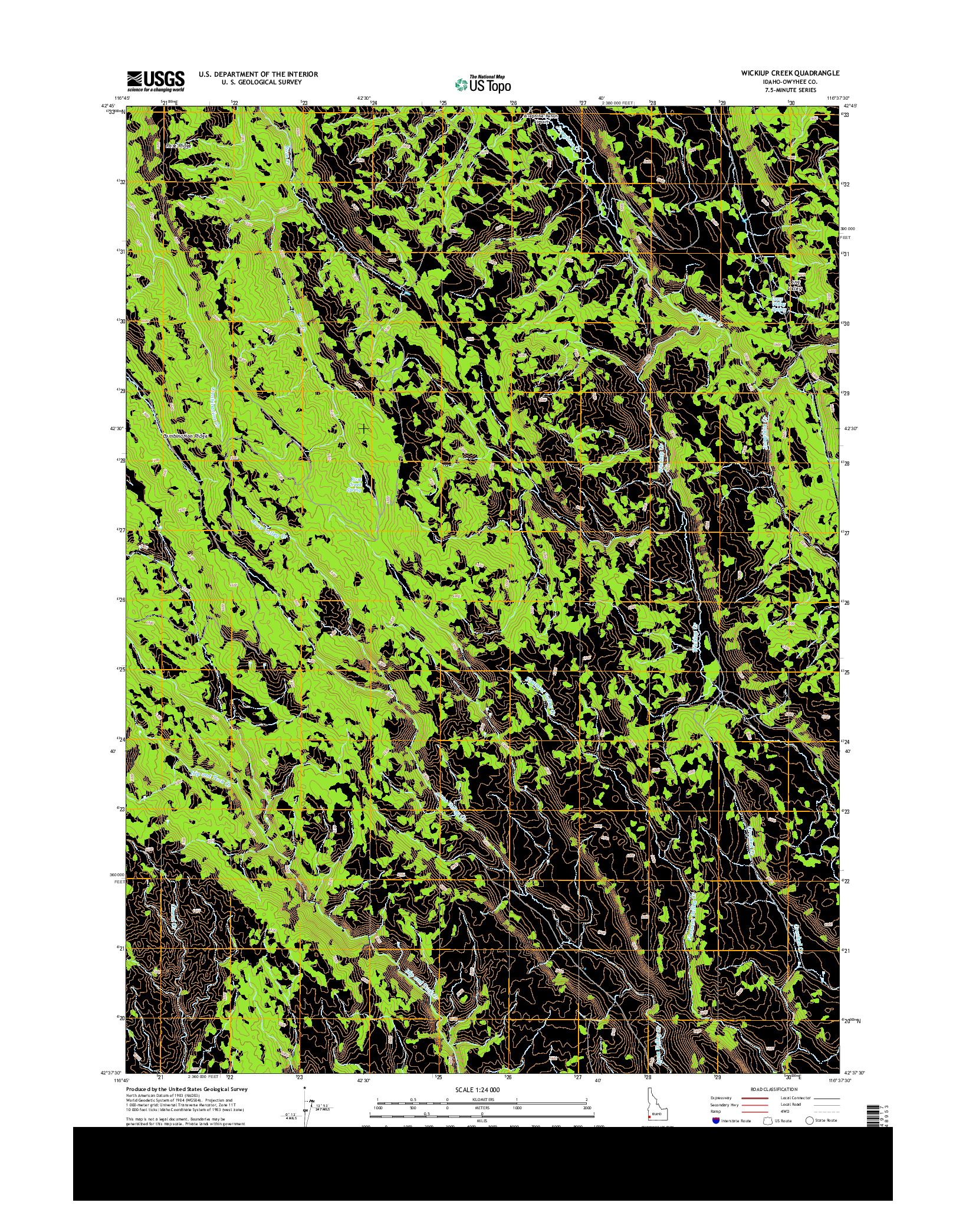 USGS US TOPO 7.5-MINUTE MAP FOR WICKIUP CREEK, ID 2013