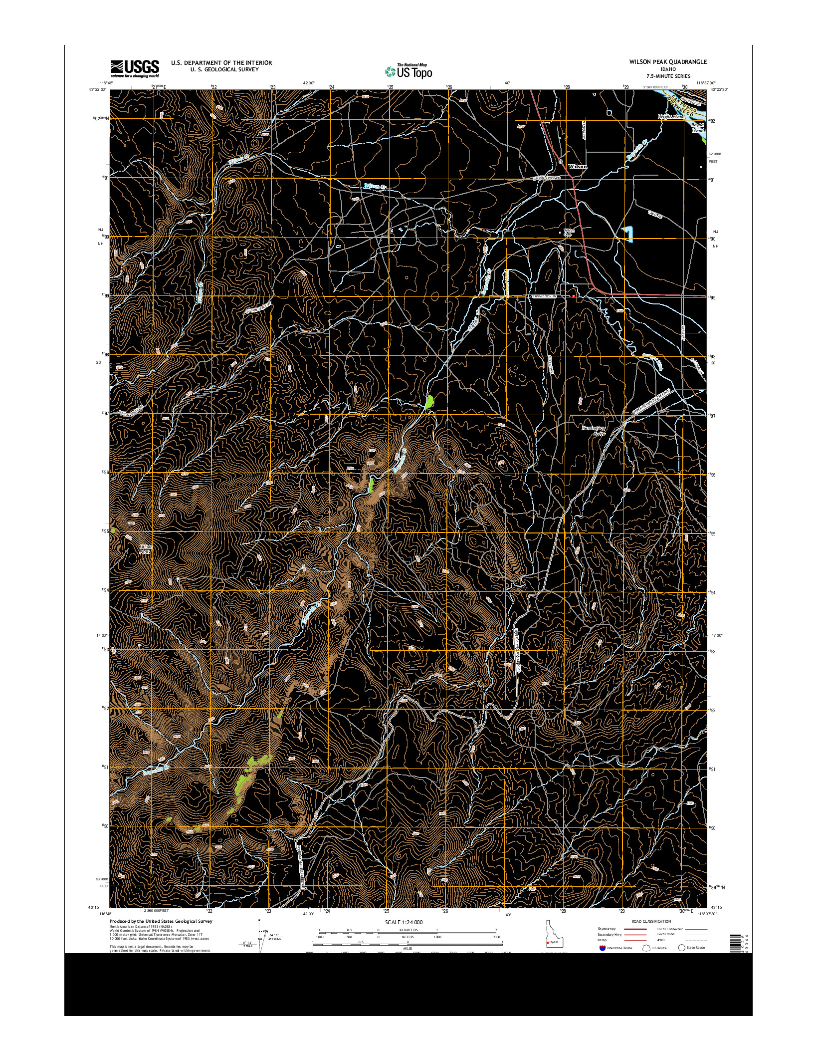 USGS US TOPO 7.5-MINUTE MAP FOR WILSON PEAK, ID 2013