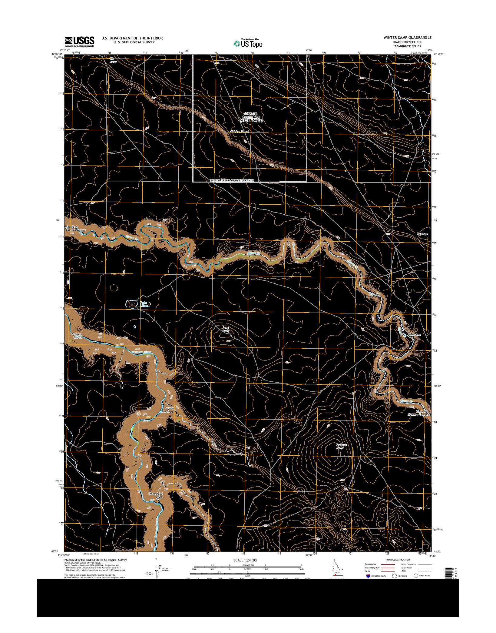 USGS US TOPO 7.5-MINUTE MAP FOR WINTER CAMP, ID 2013