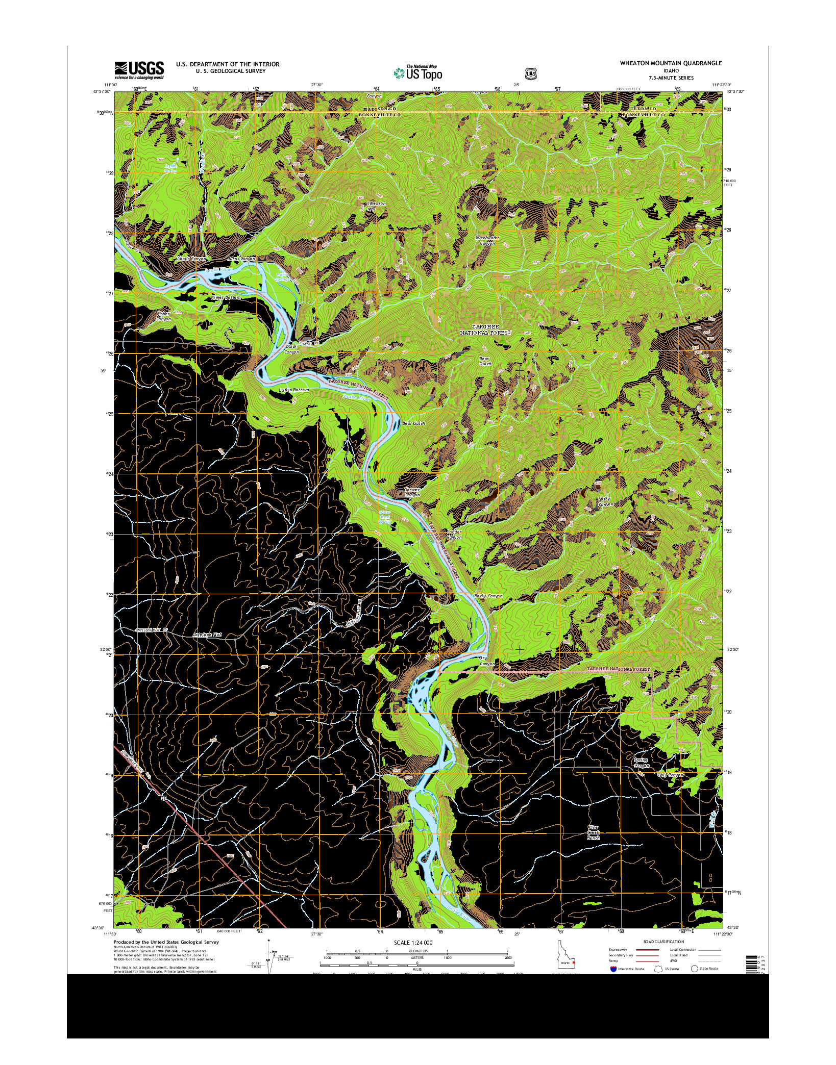 USGS US TOPO 7.5-MINUTE MAP FOR WHEATON MOUNTAIN, ID 2013