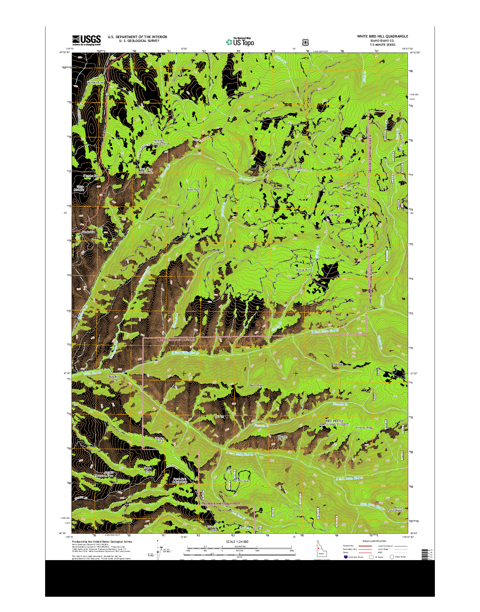 USGS US TOPO 7.5-MINUTE MAP FOR WHITE BIRD HILL, ID 2013