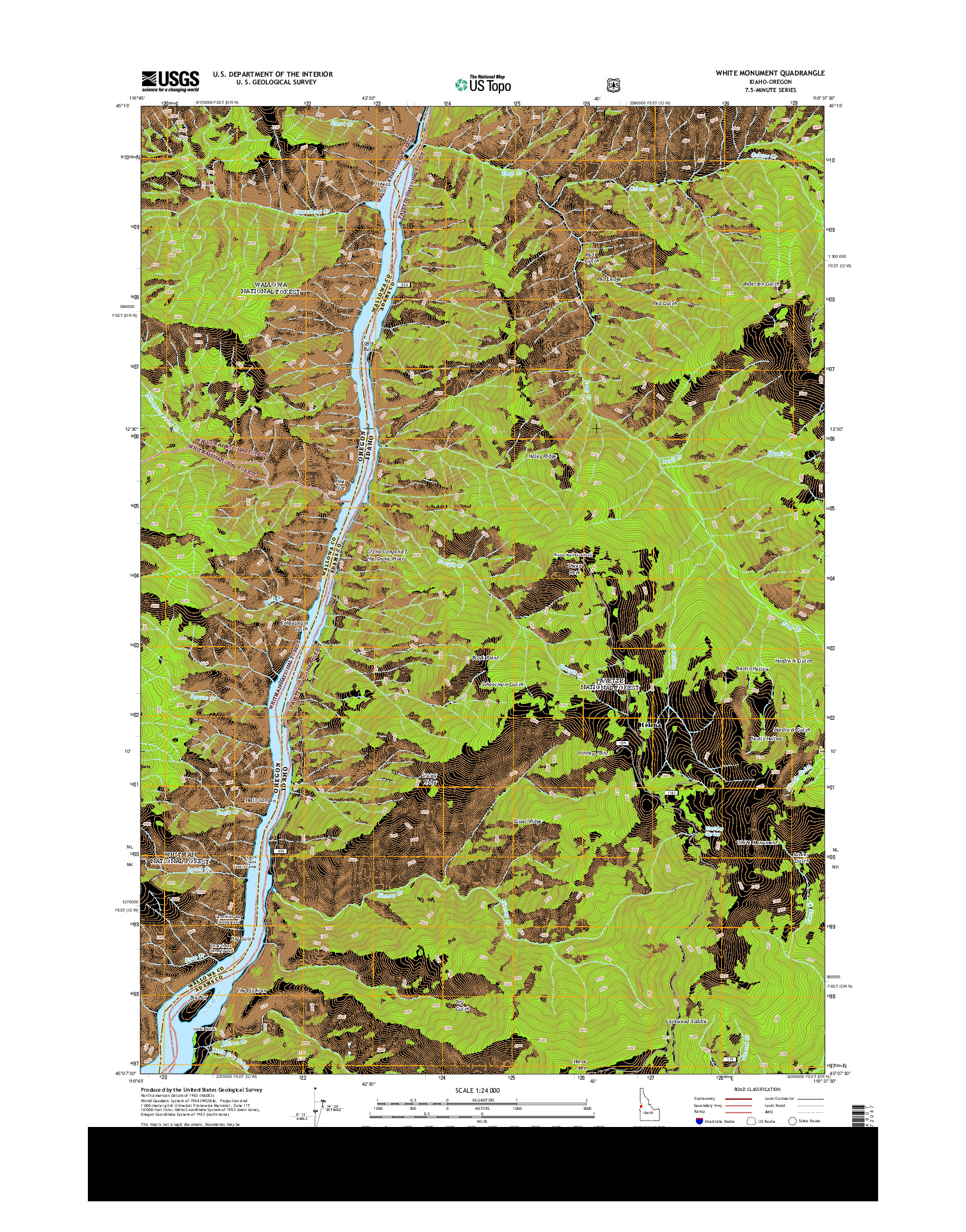 USGS US TOPO 7.5-MINUTE MAP FOR WHITE MONUMENT, ID-OR 2013