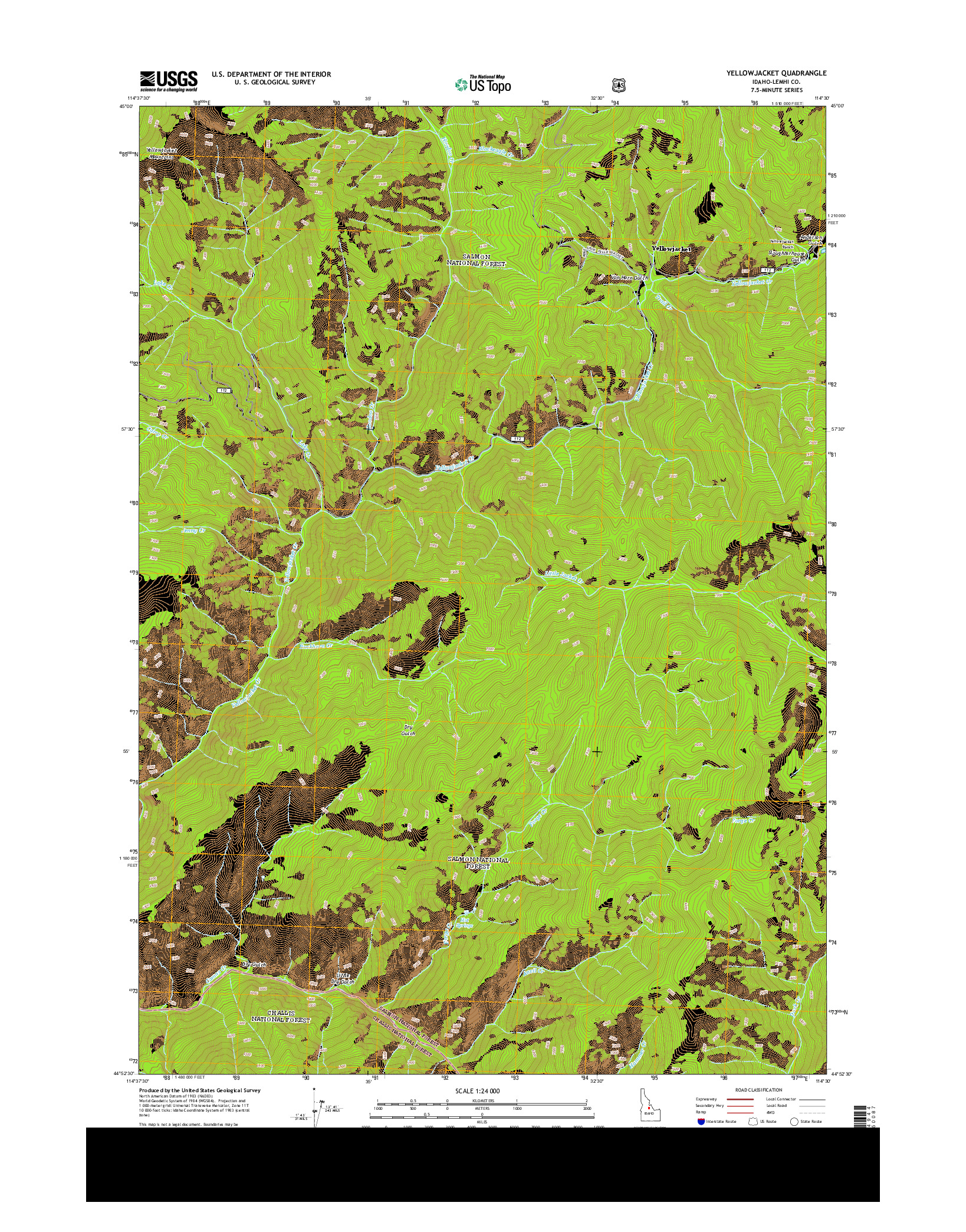 USGS US TOPO 7.5-MINUTE MAP FOR YELLOWJACKET, ID 2013