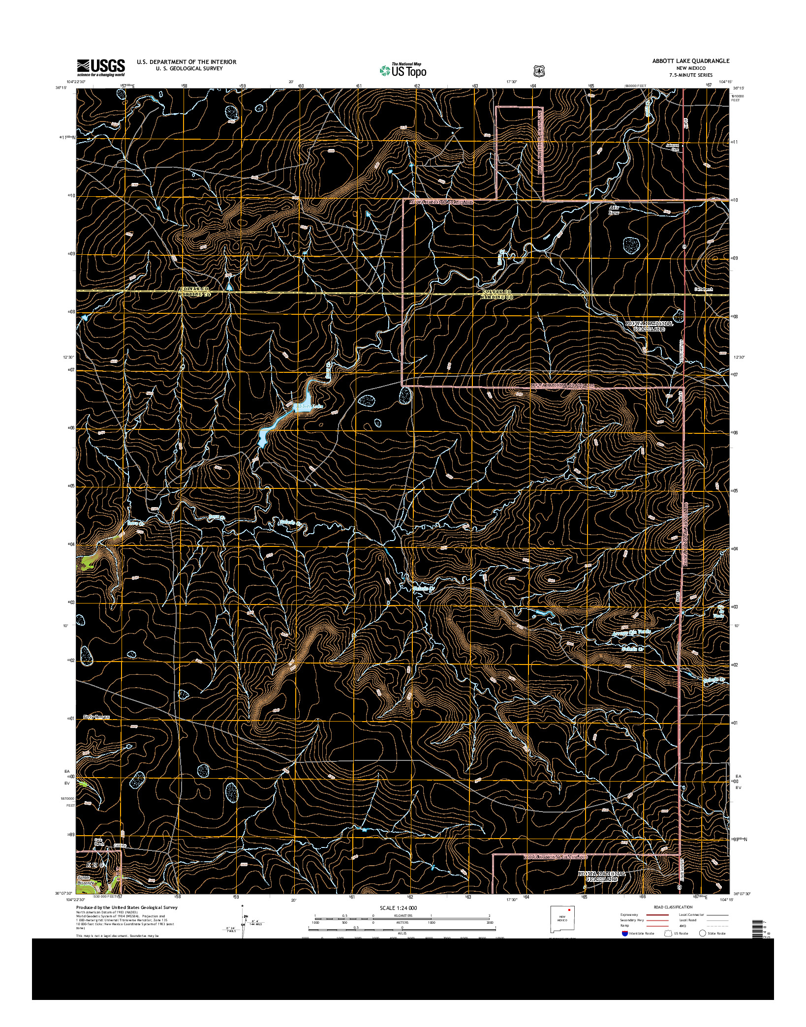 USGS US TOPO 7.5-MINUTE MAP FOR ABBOTT LAKE, NM 2013