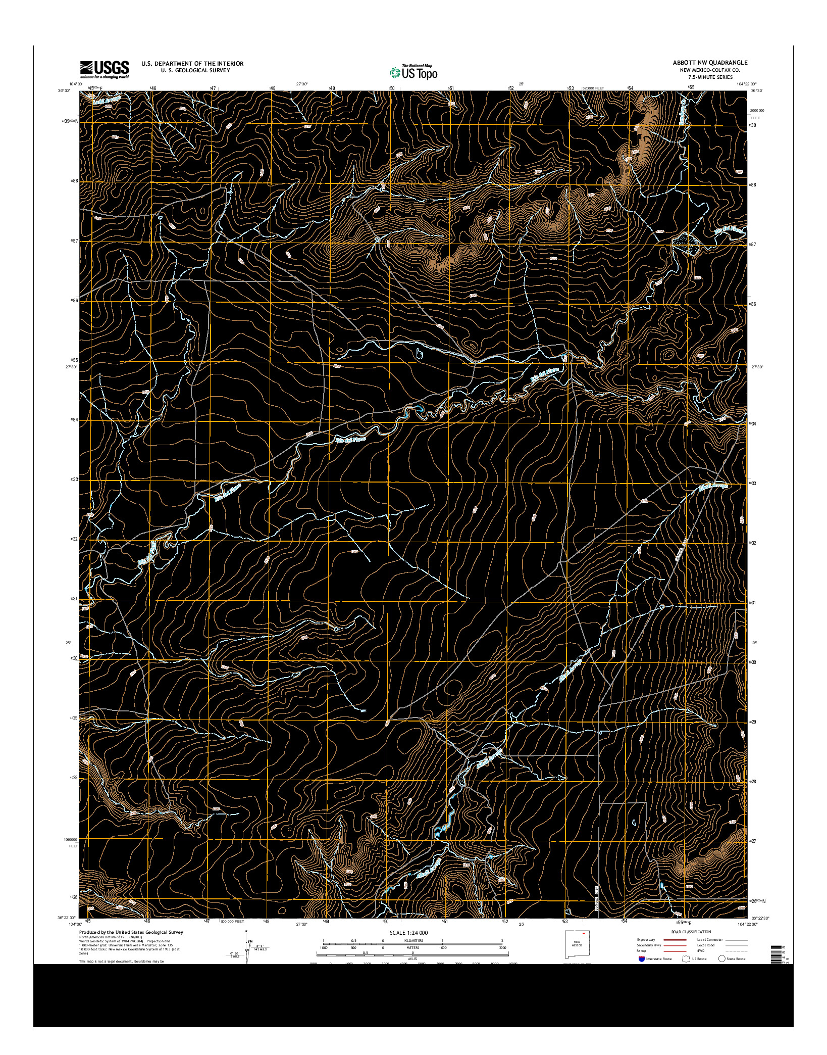 USGS US TOPO 7.5-MINUTE MAP FOR ABBOTT NW, NM 2013