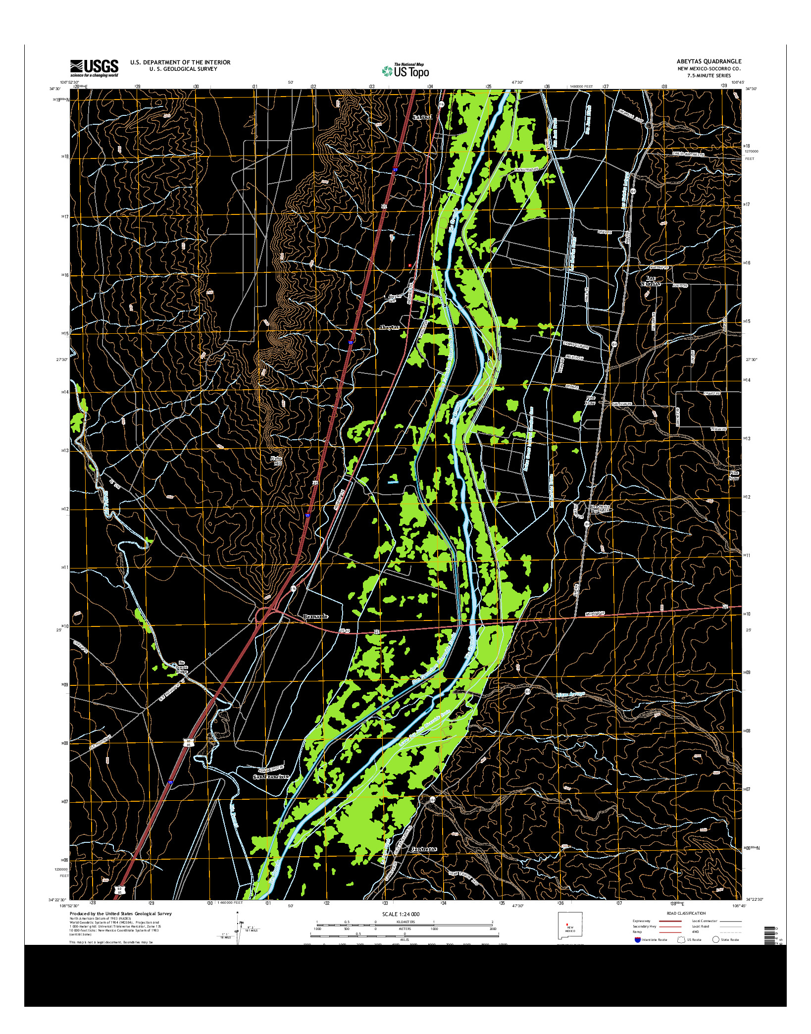USGS US TOPO 7.5-MINUTE MAP FOR ABEYTAS, NM 2013