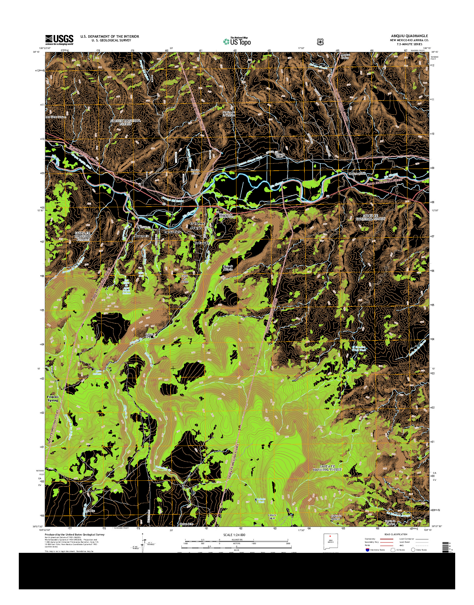 USGS US TOPO 7.5-MINUTE MAP FOR ABIQUIU, NM 2013